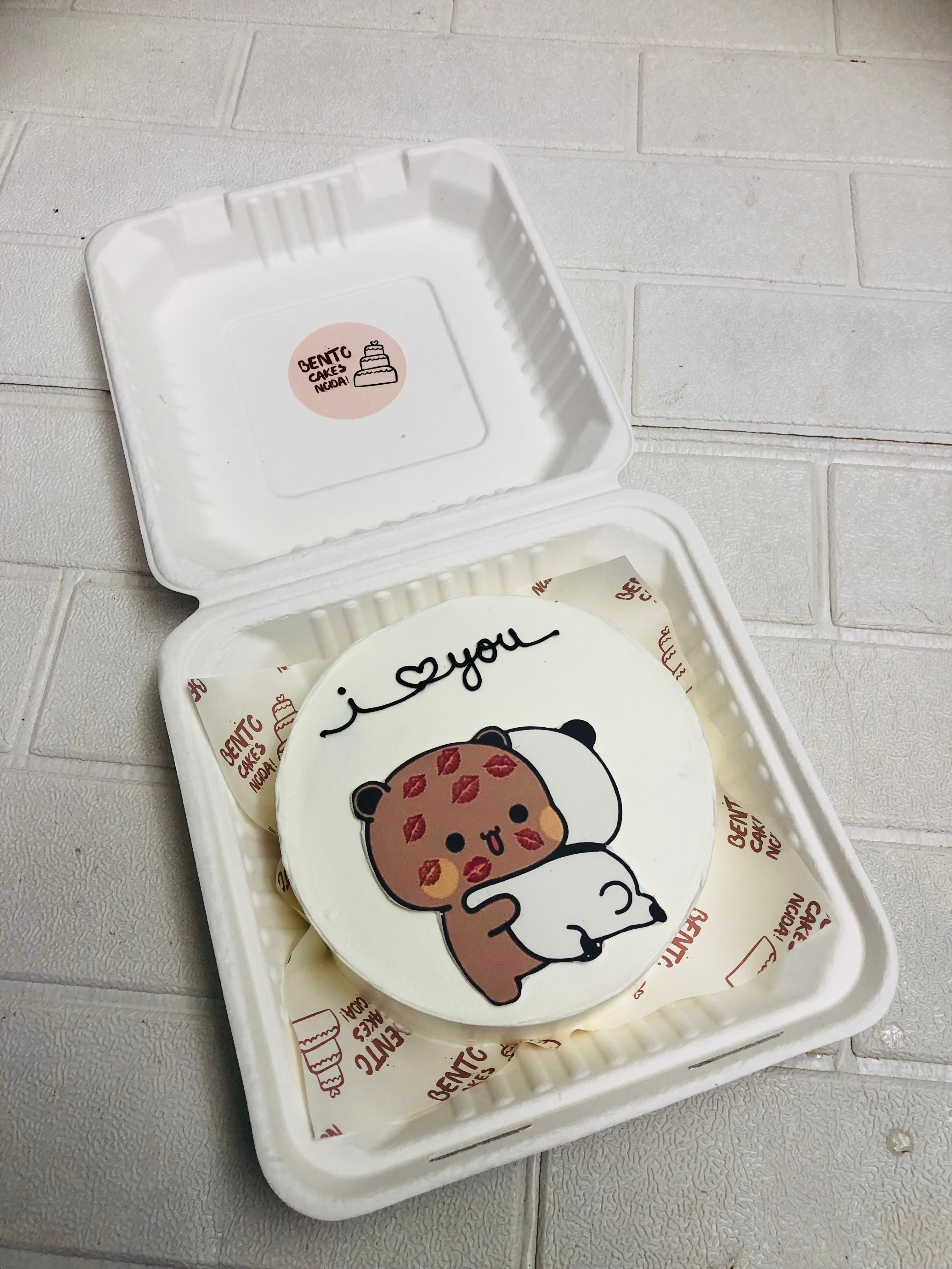 Cute Bear Love Bento Cake