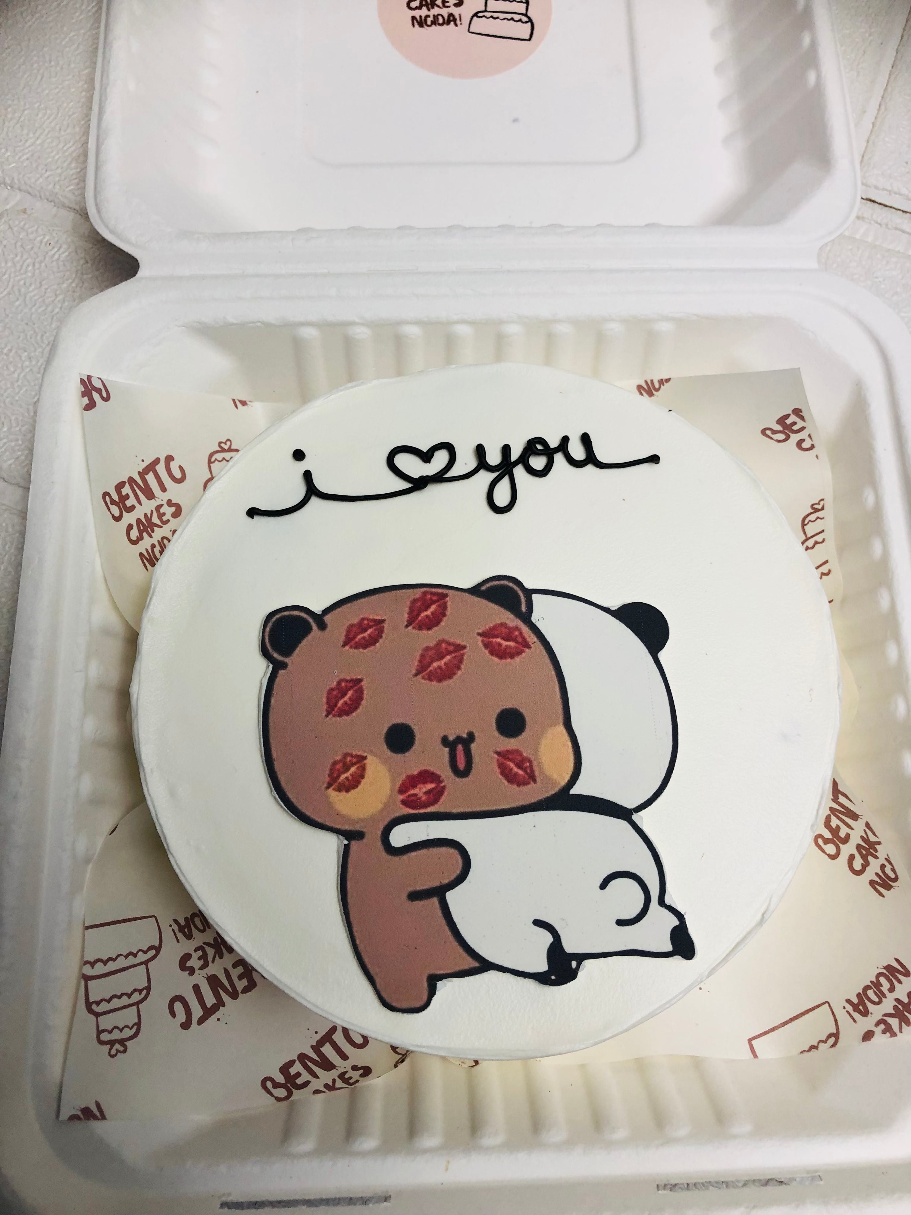 Cute Bear Love Bento Cake