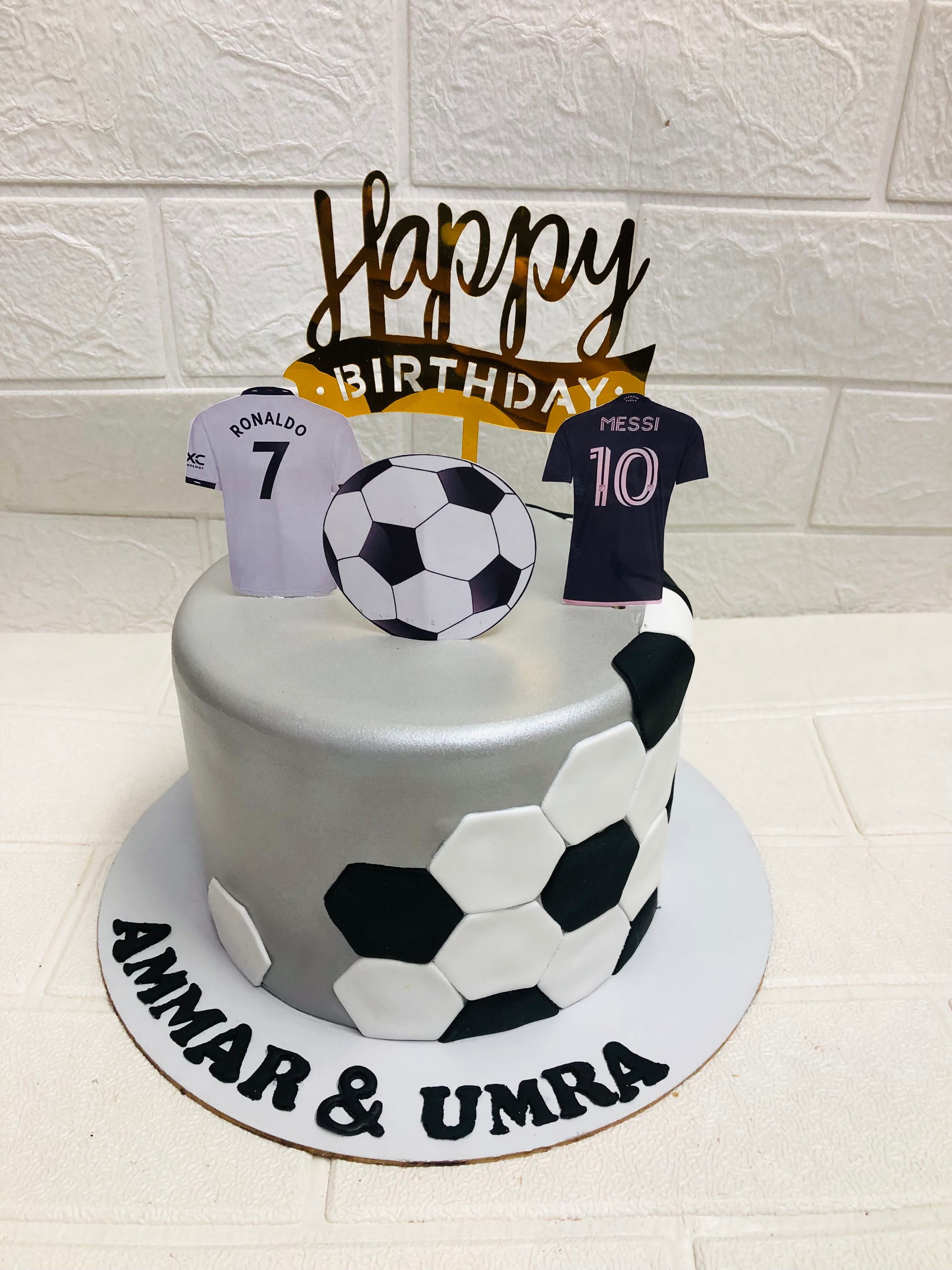 Ronaldo & Messi Soccer Birthday Cake