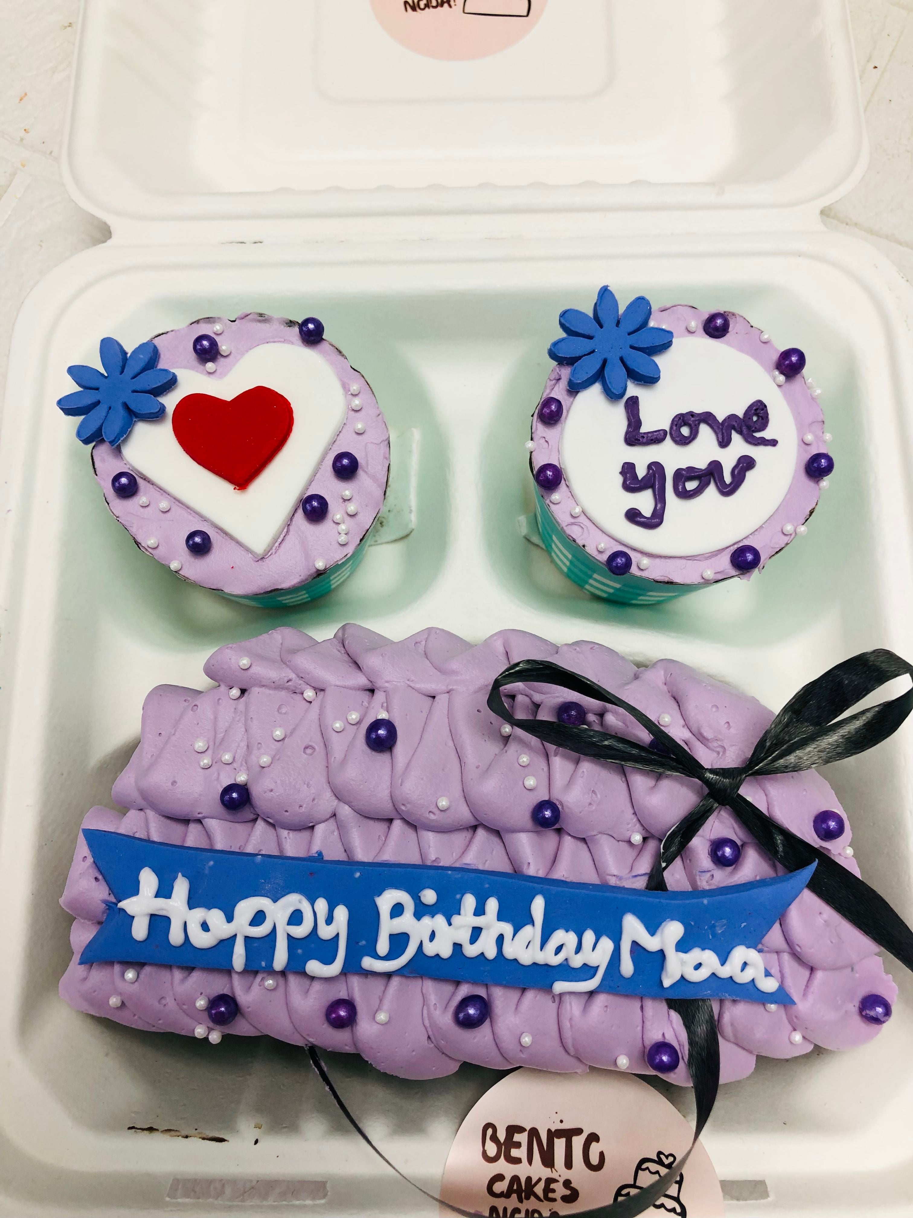Purple with “Love You” Message cake