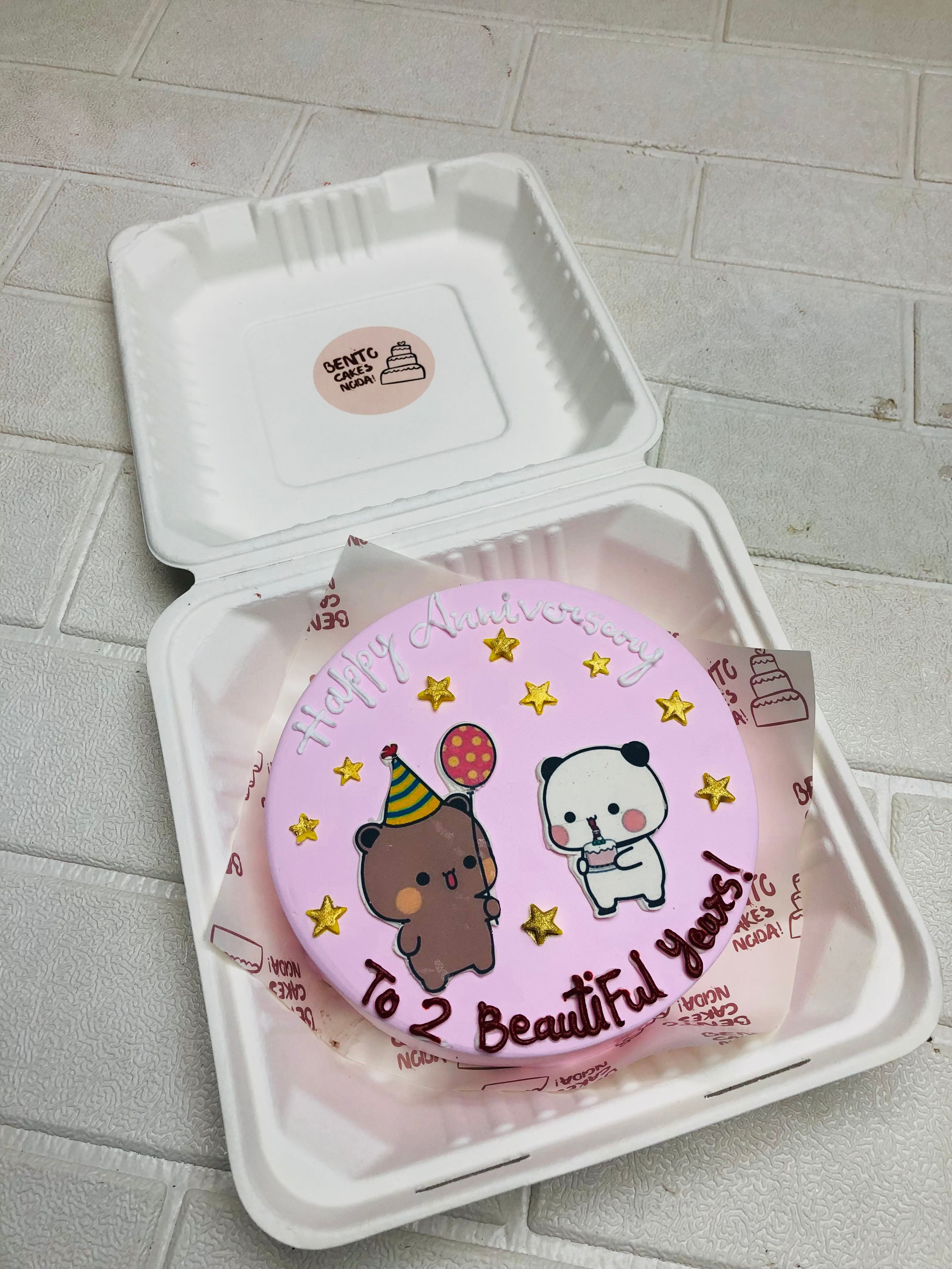 Two Bears Anniversary Bento Cake