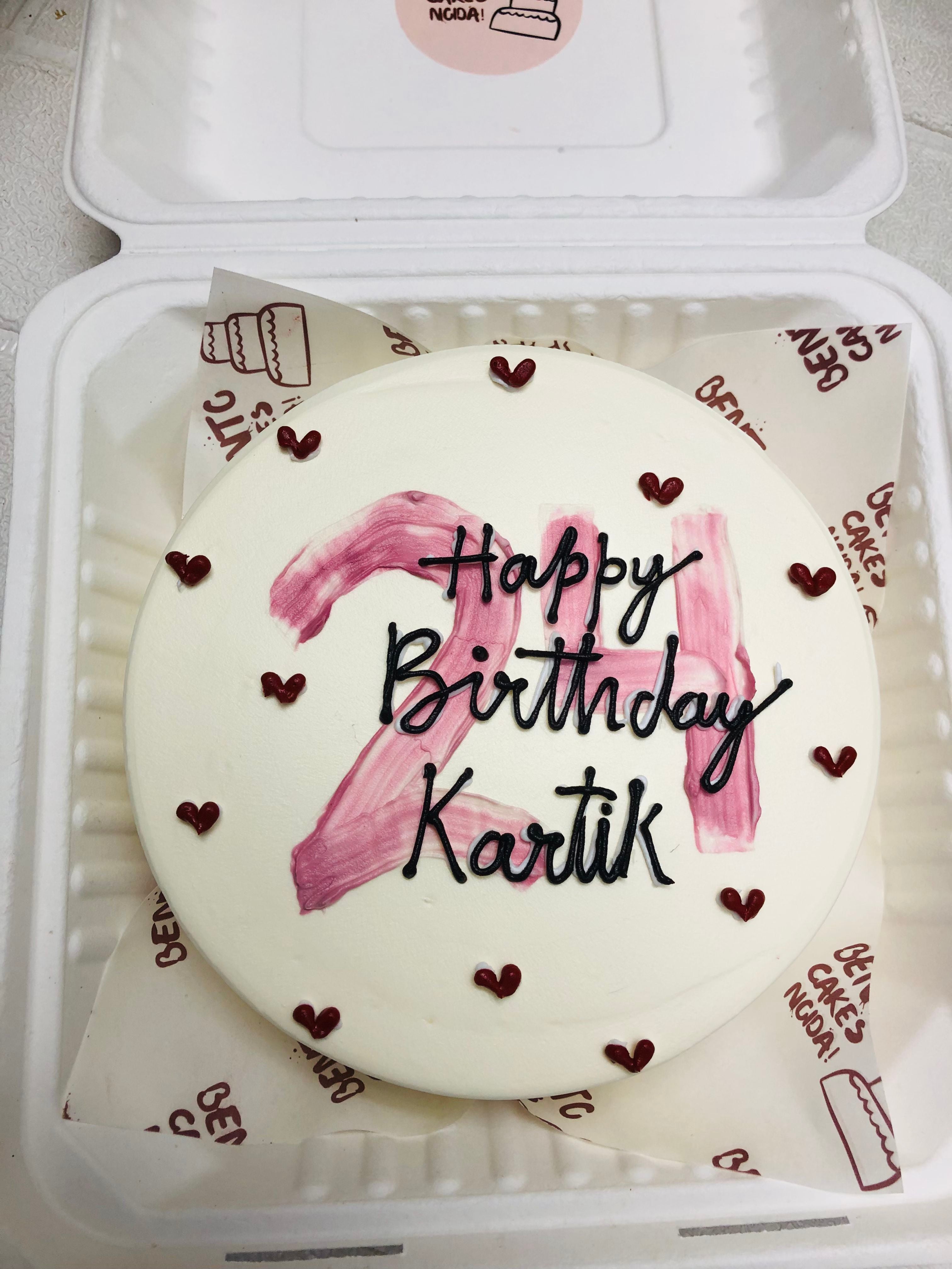 21st Birthday Heart Cake