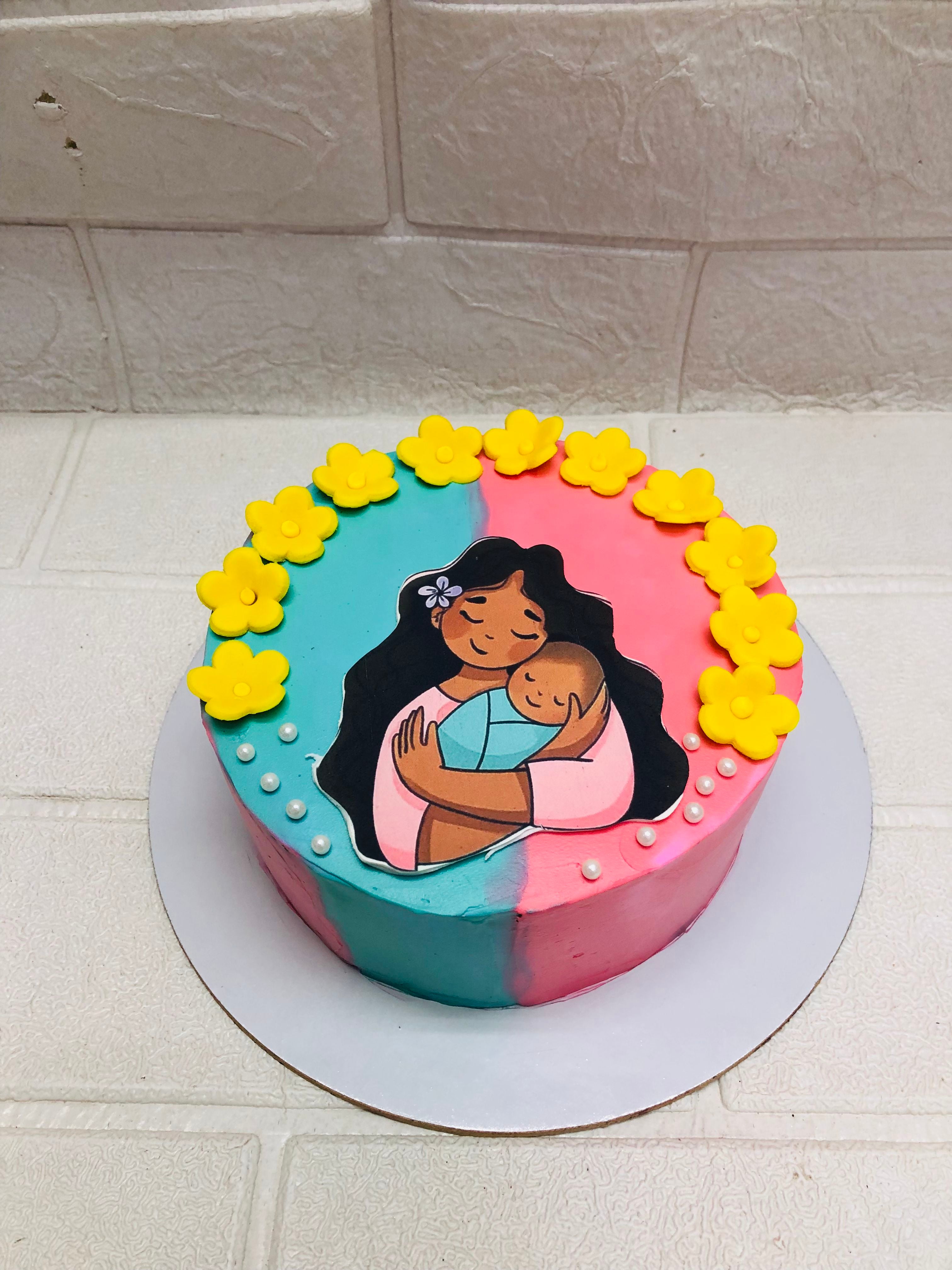 Motherhood Floral Embrace Celebration Cake