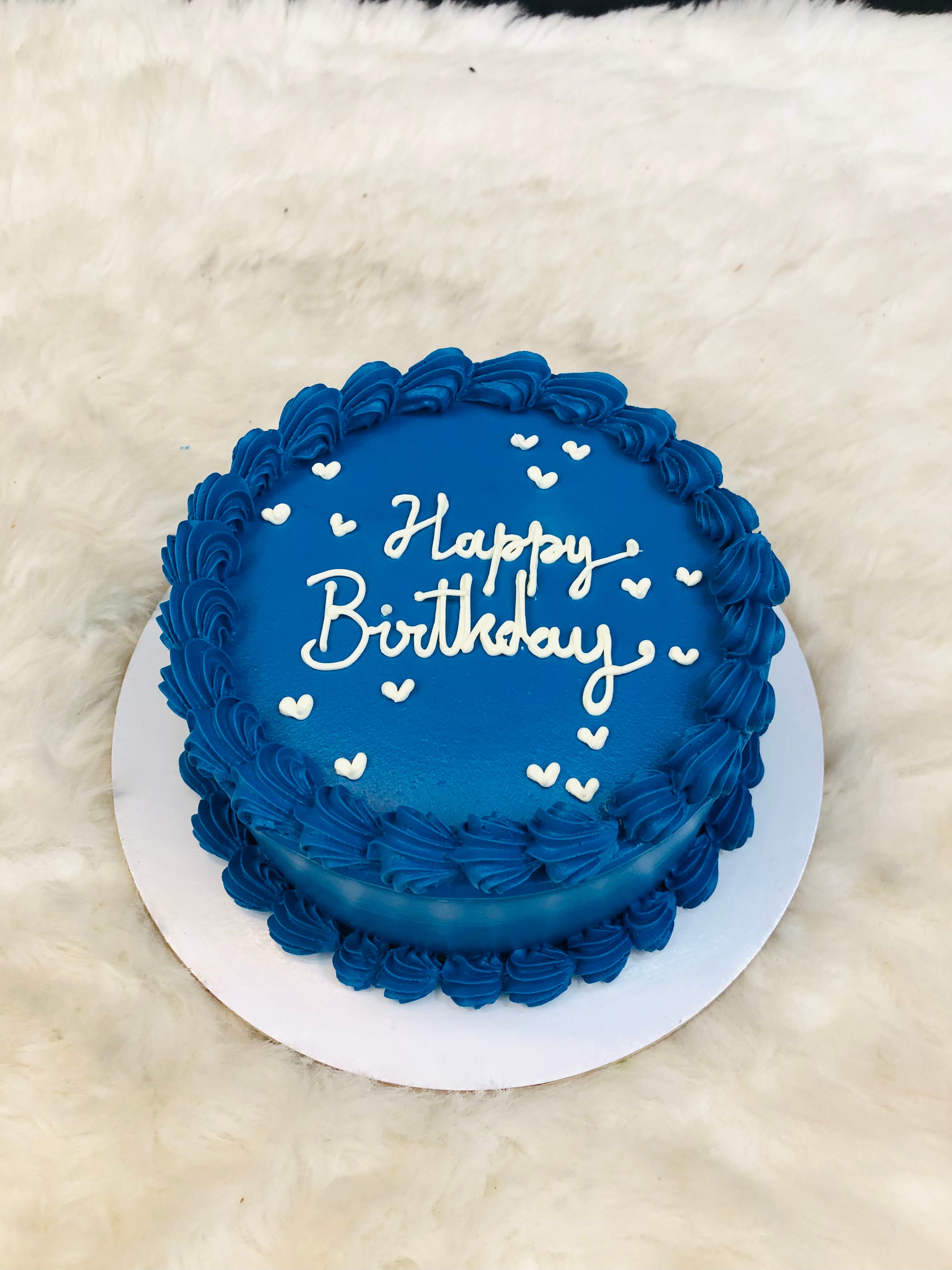 Blue Heart Birthday Cake