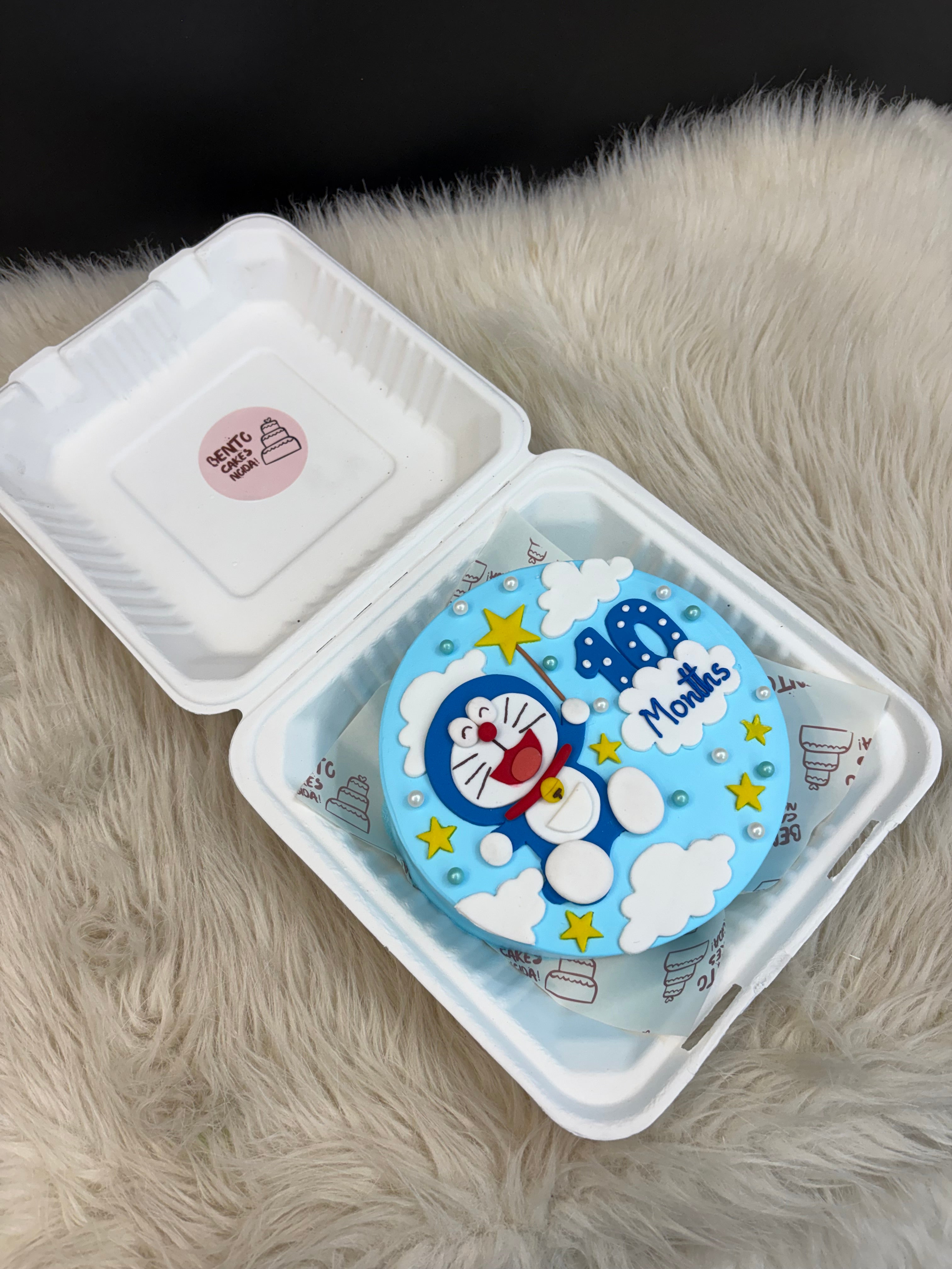 Doraemon 10 Months Milestone Cake – Baby Celebration Theme