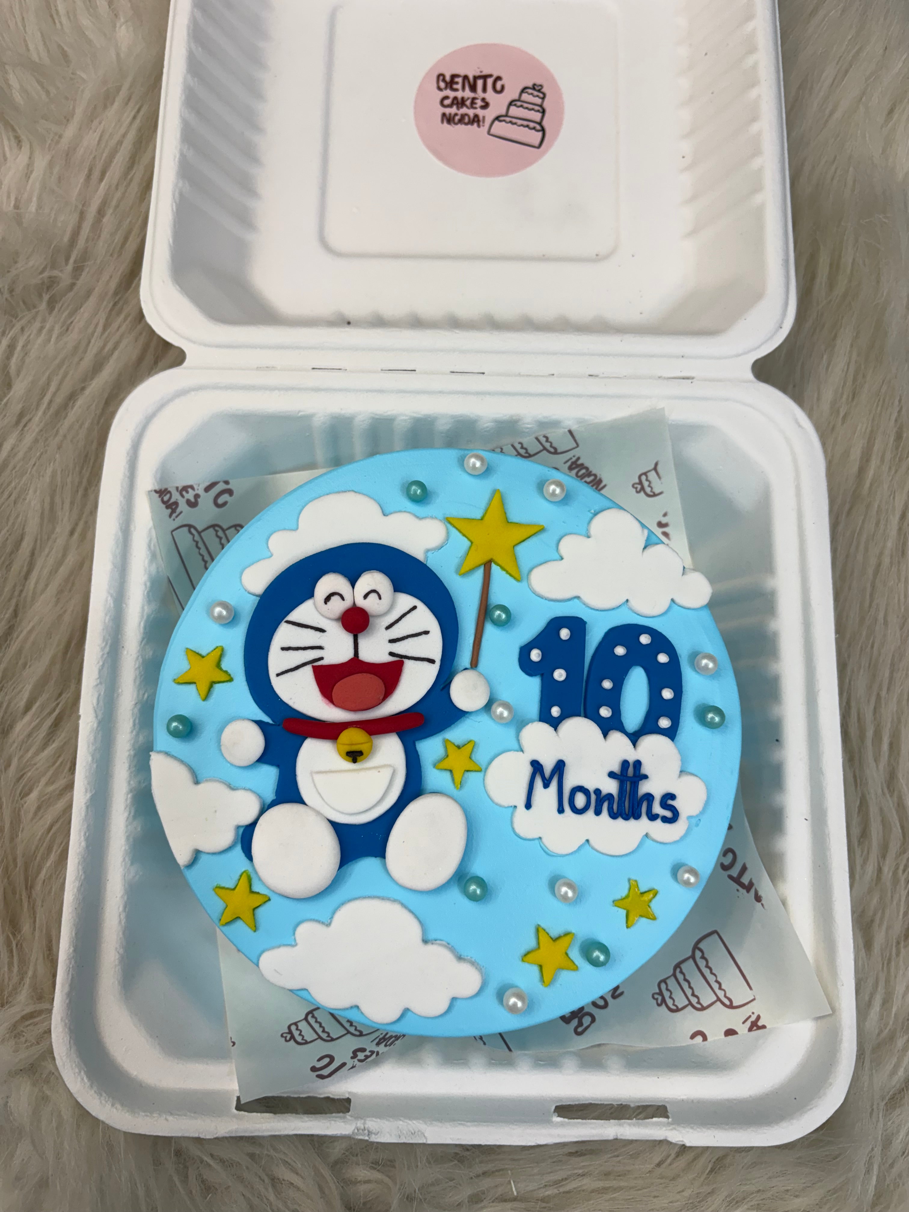Doraemon 10 Months Milestone Cake – Baby Celebration Theme