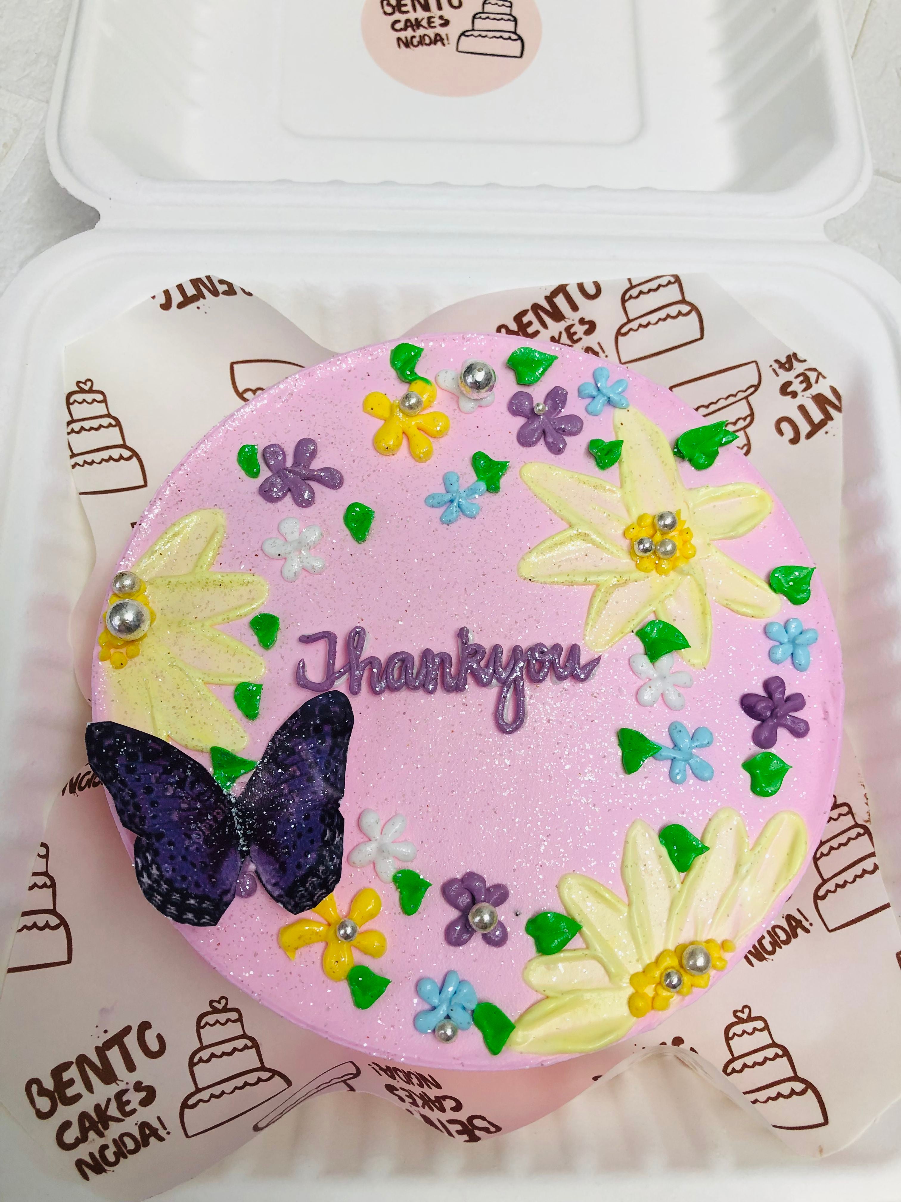 Pink Glitter Bento Cake