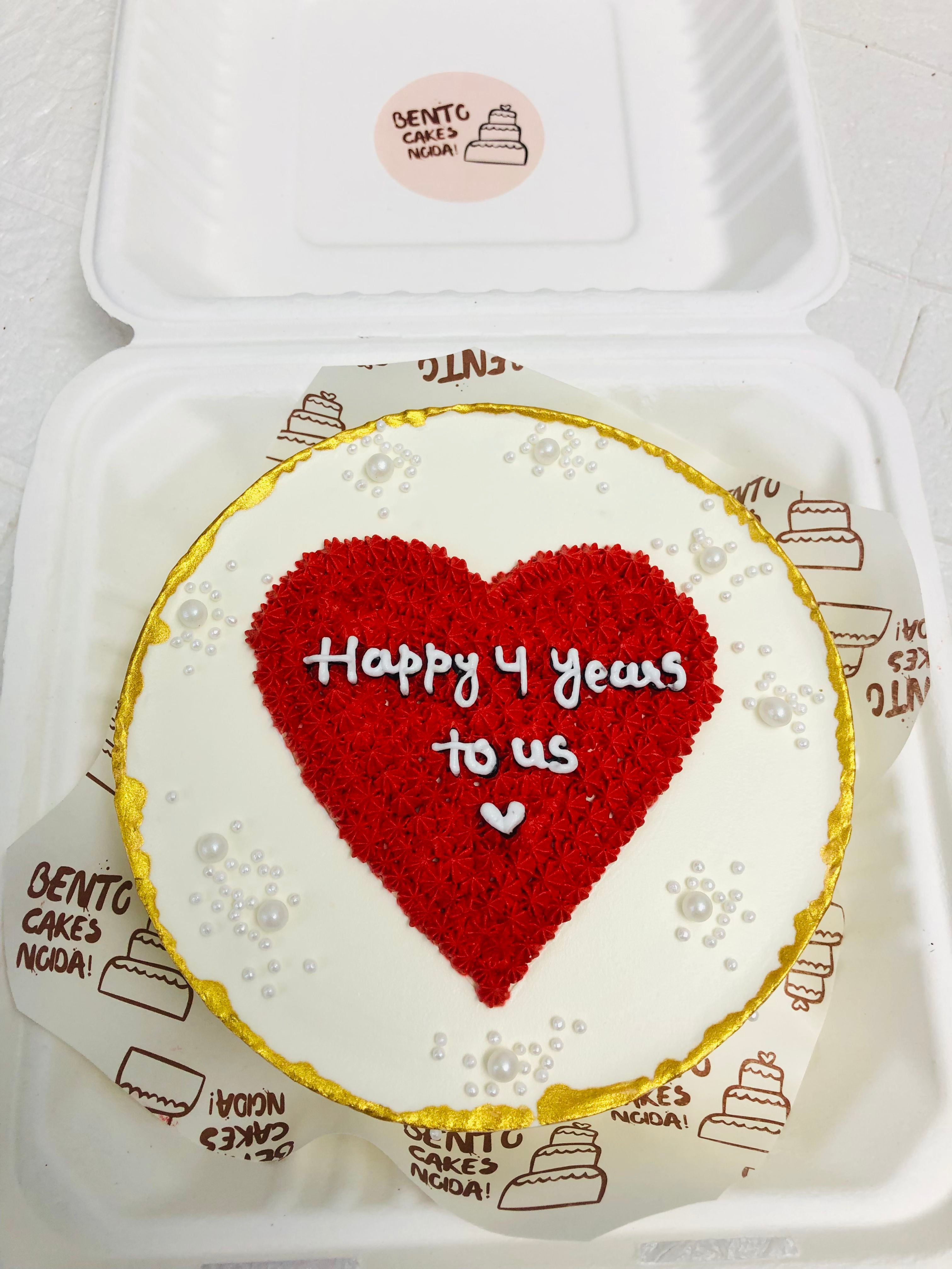 Heart Anniversary Bento Cake