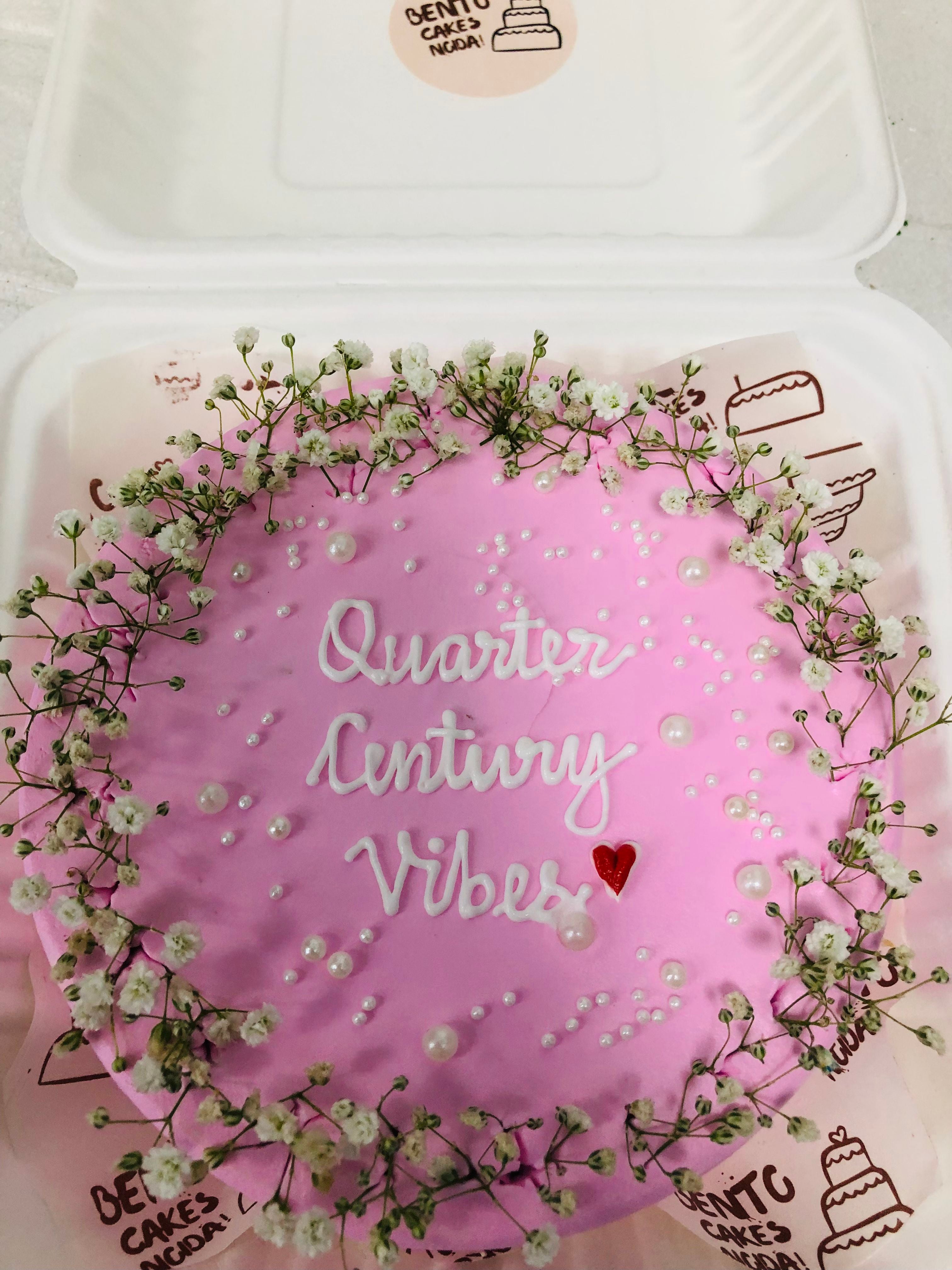 Pink with White Flowers aesthetic cake