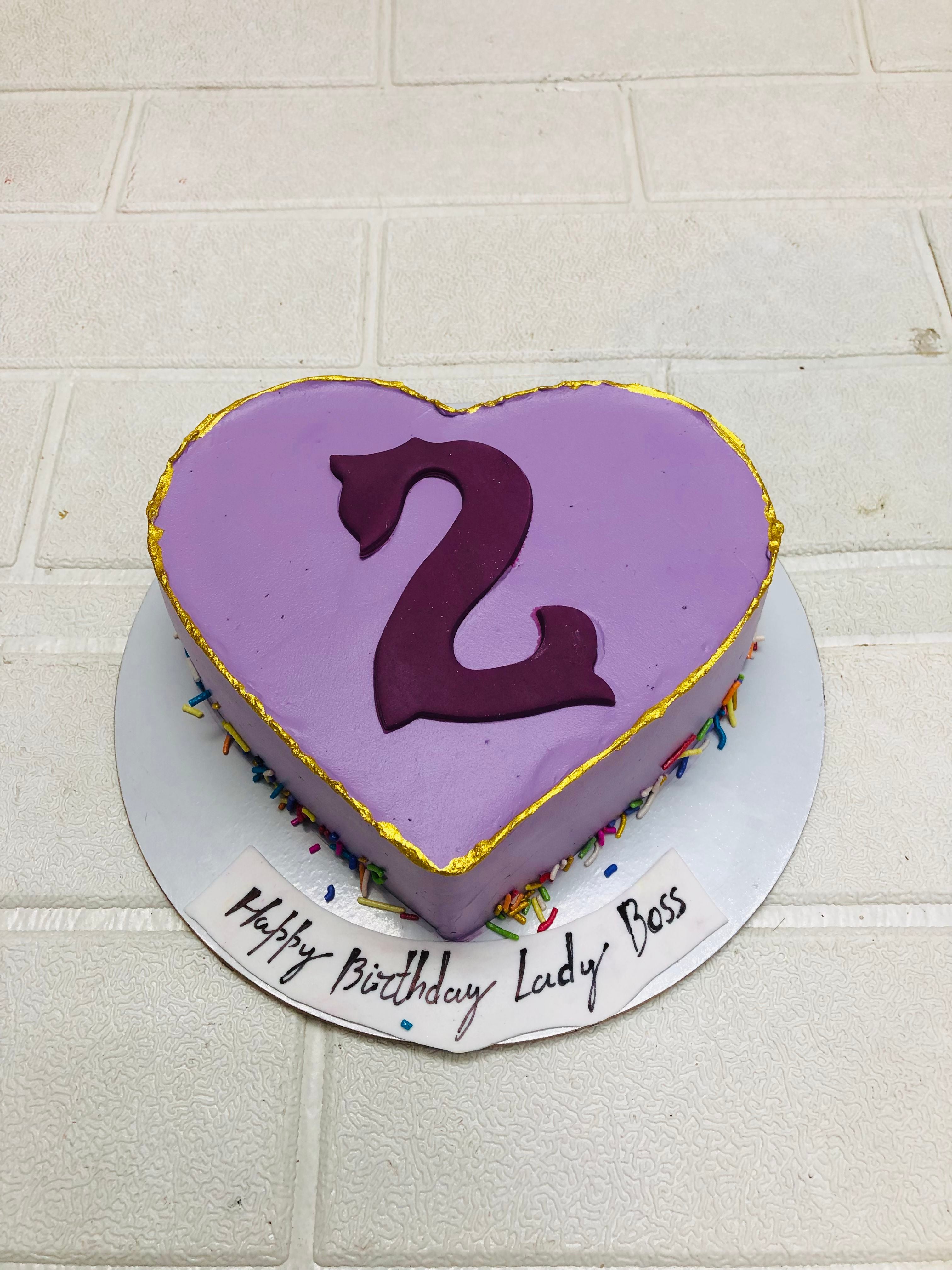 Lady Boss Purple Heart Cake