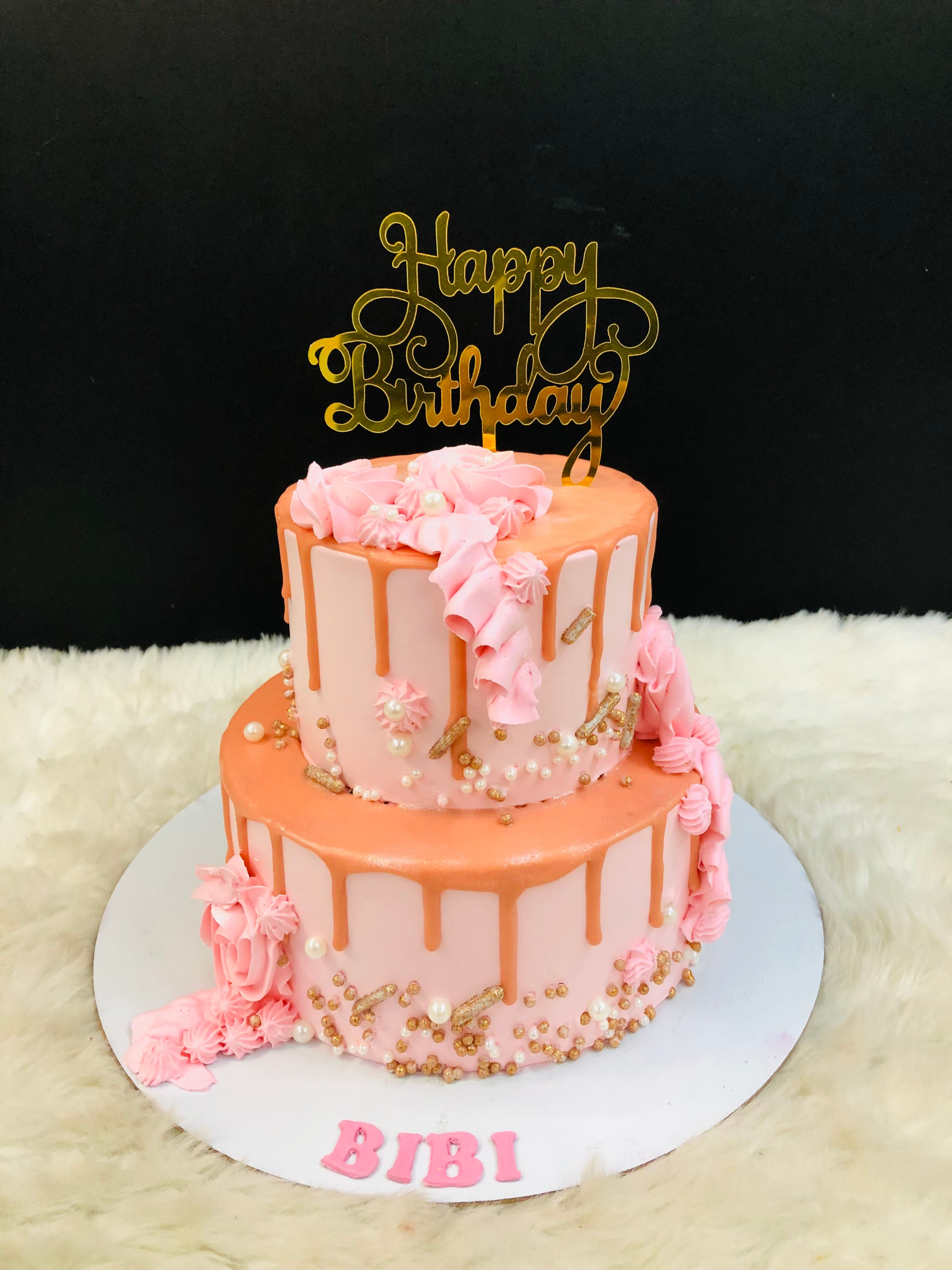 Bibi’s Pink & Peach Drip Cake