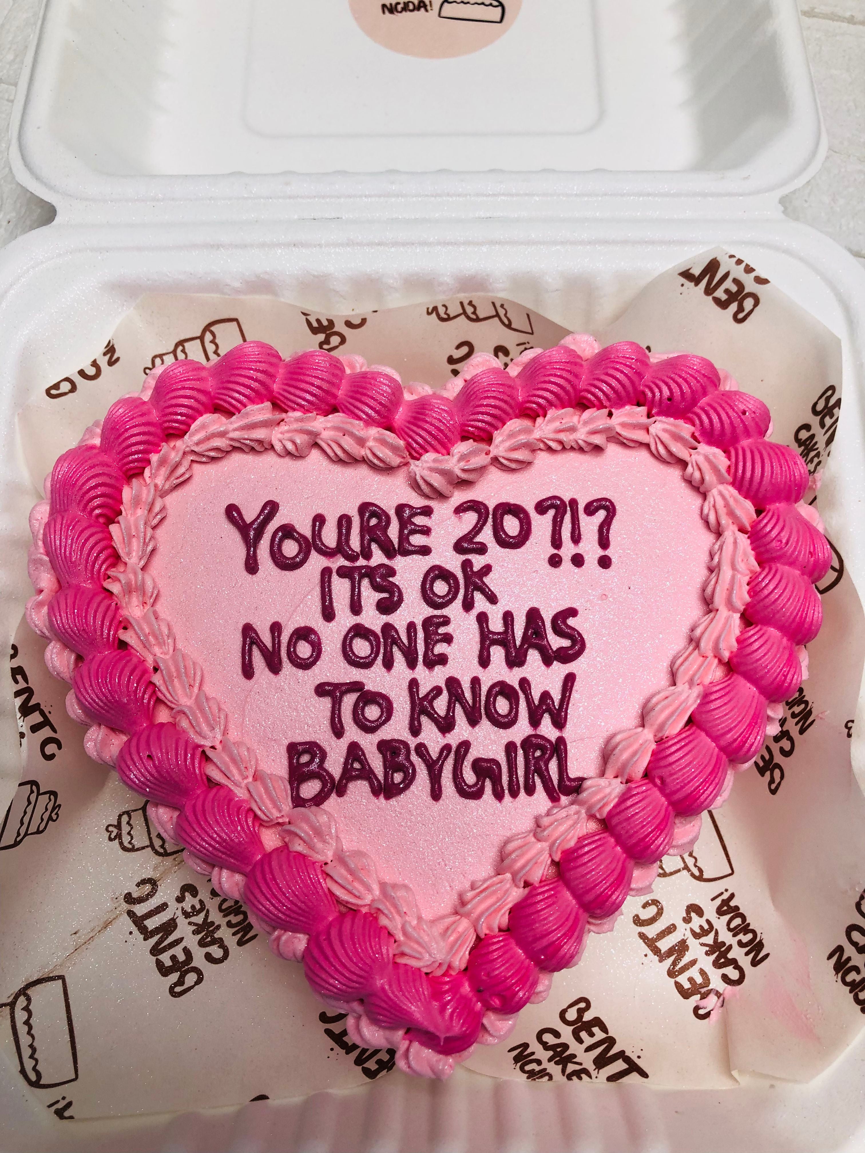 Babygirl Heart-Shaped Bento Cake