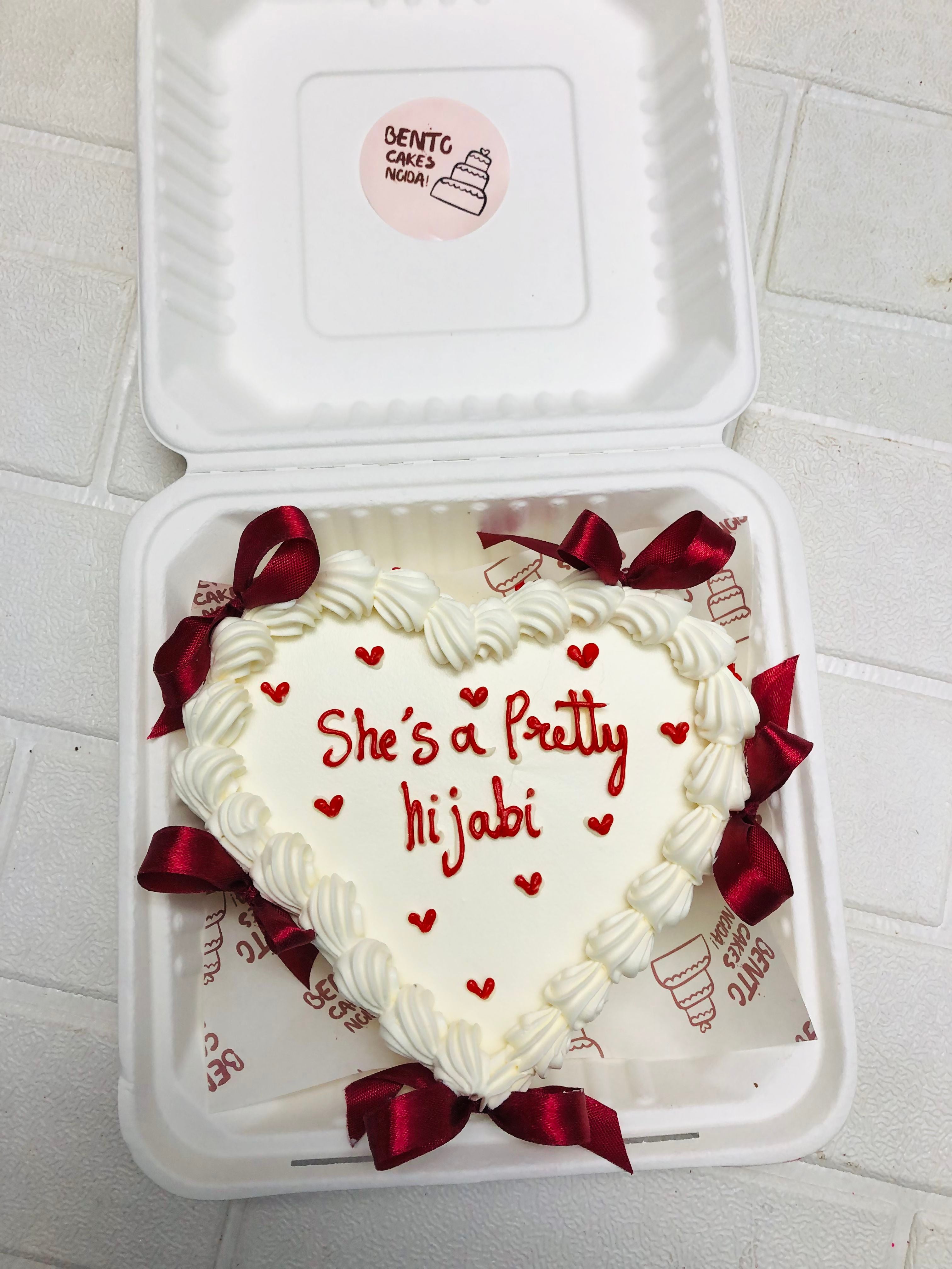 Pretty Hijabi Heart Bento Cake