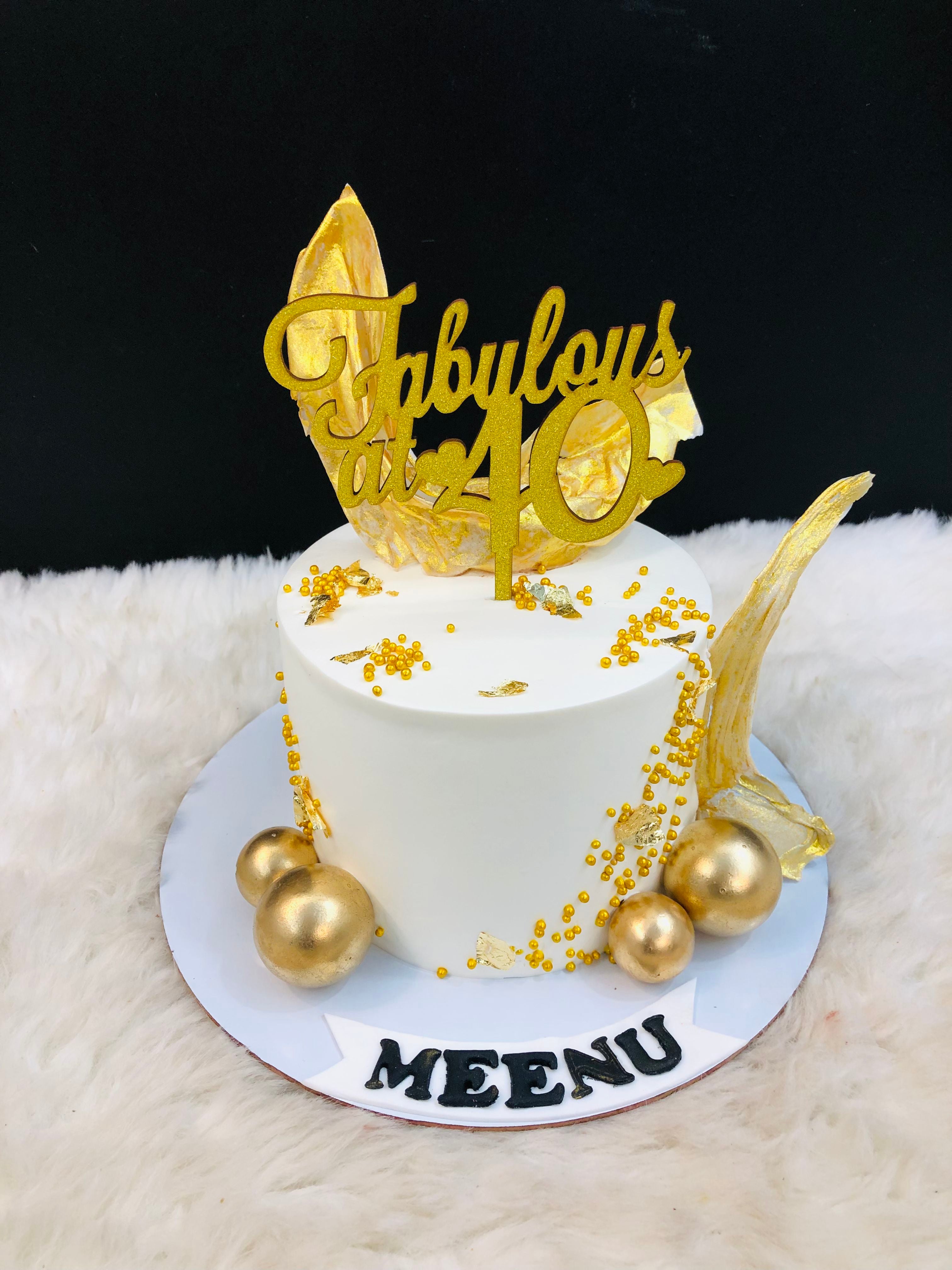 Golden Glow 40th Birthday Cake