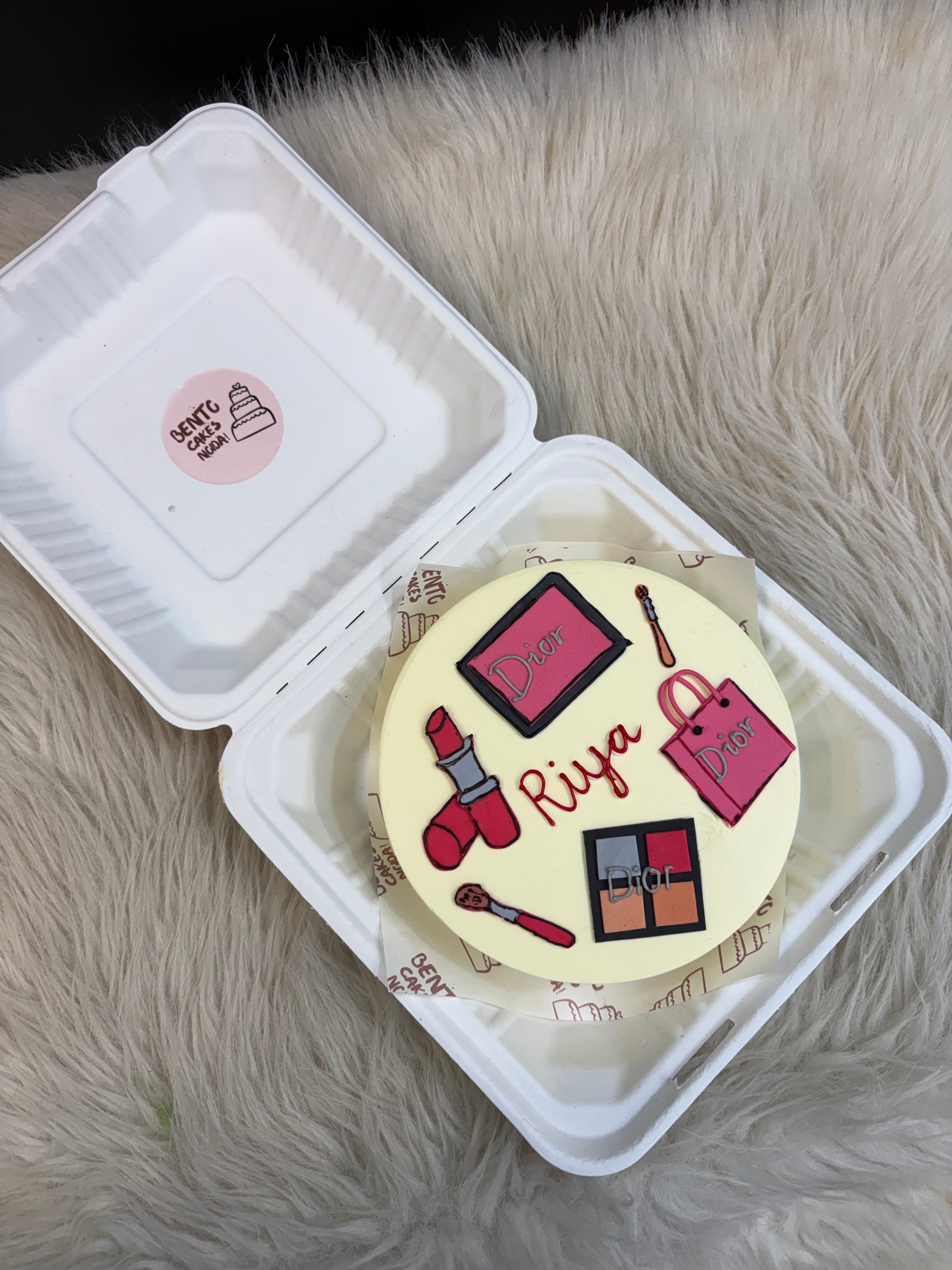 Dior Makeup Theme Bento Cake – Beauty Lover Birthday Cake