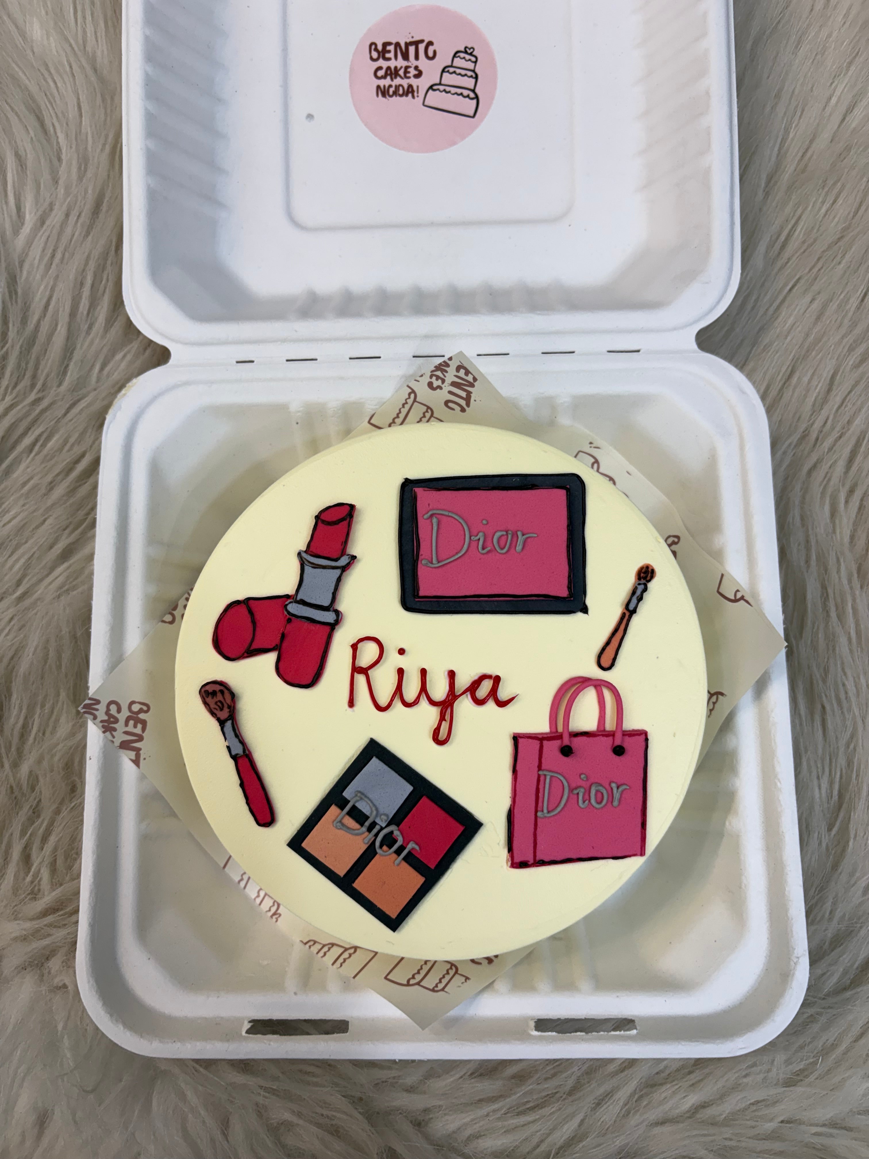 Dior Makeup Theme Bento Cake – Beauty Lover Birthday Cake