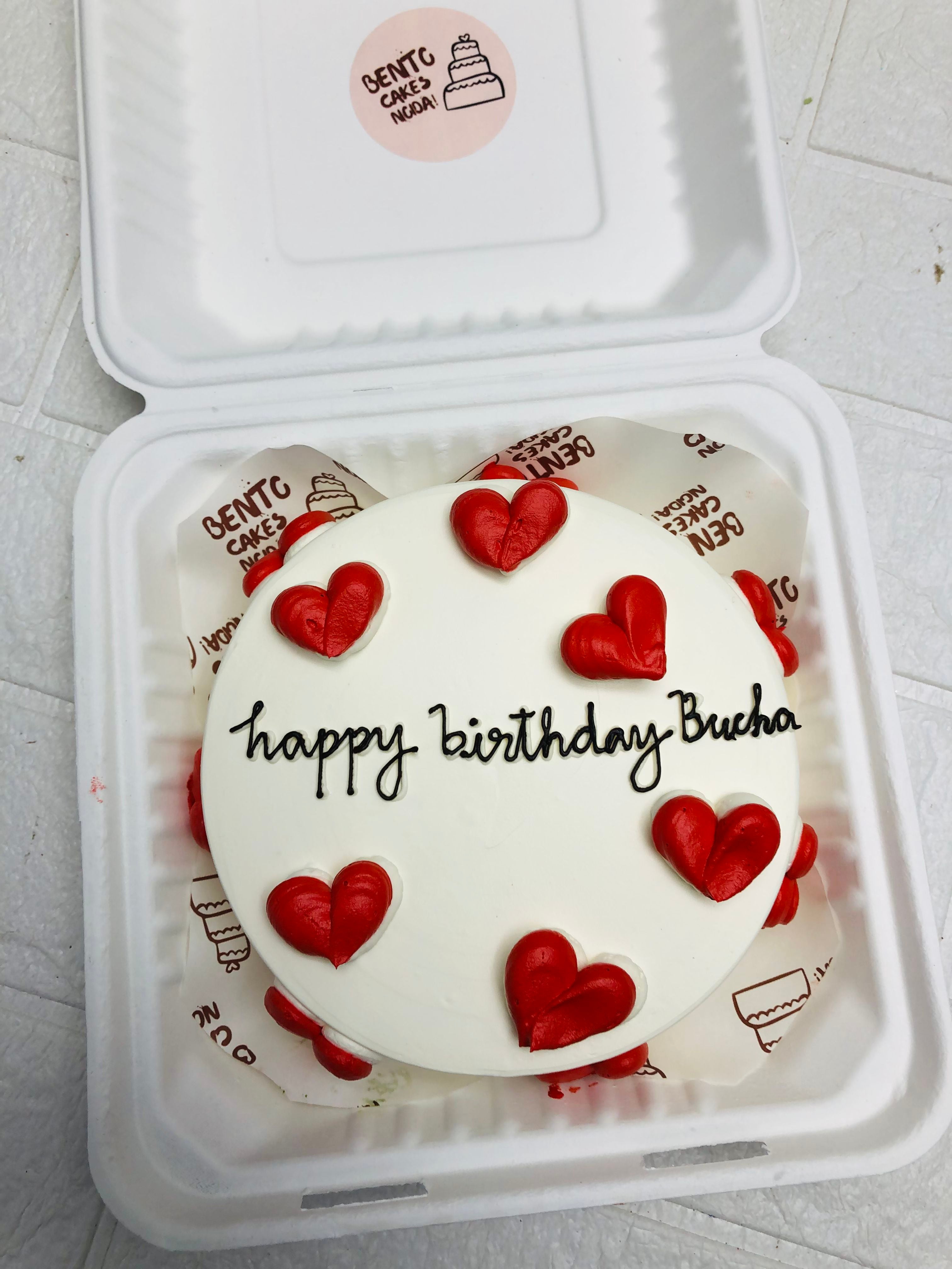 White with Red Hearts