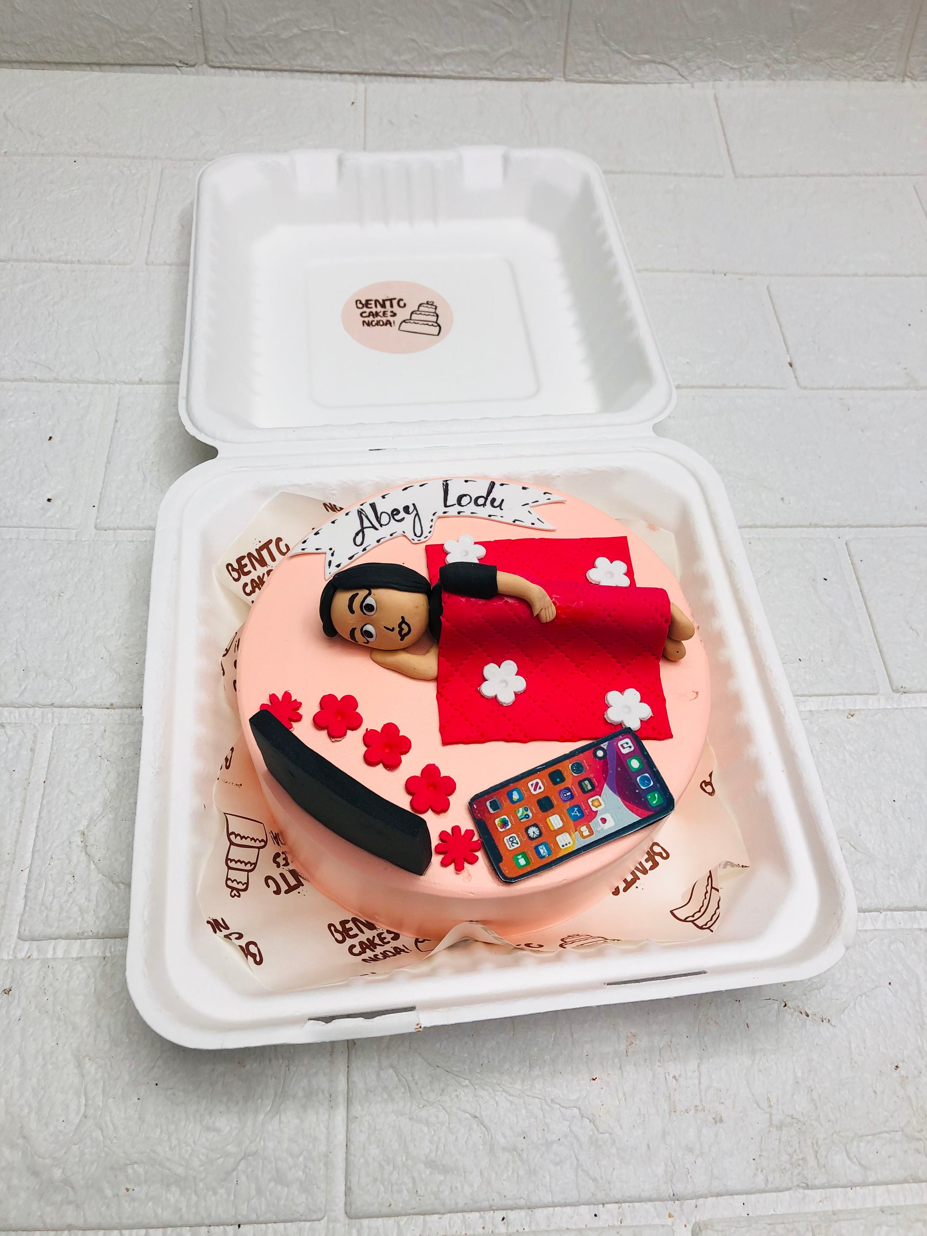 lazy theme Funny Bento Cake