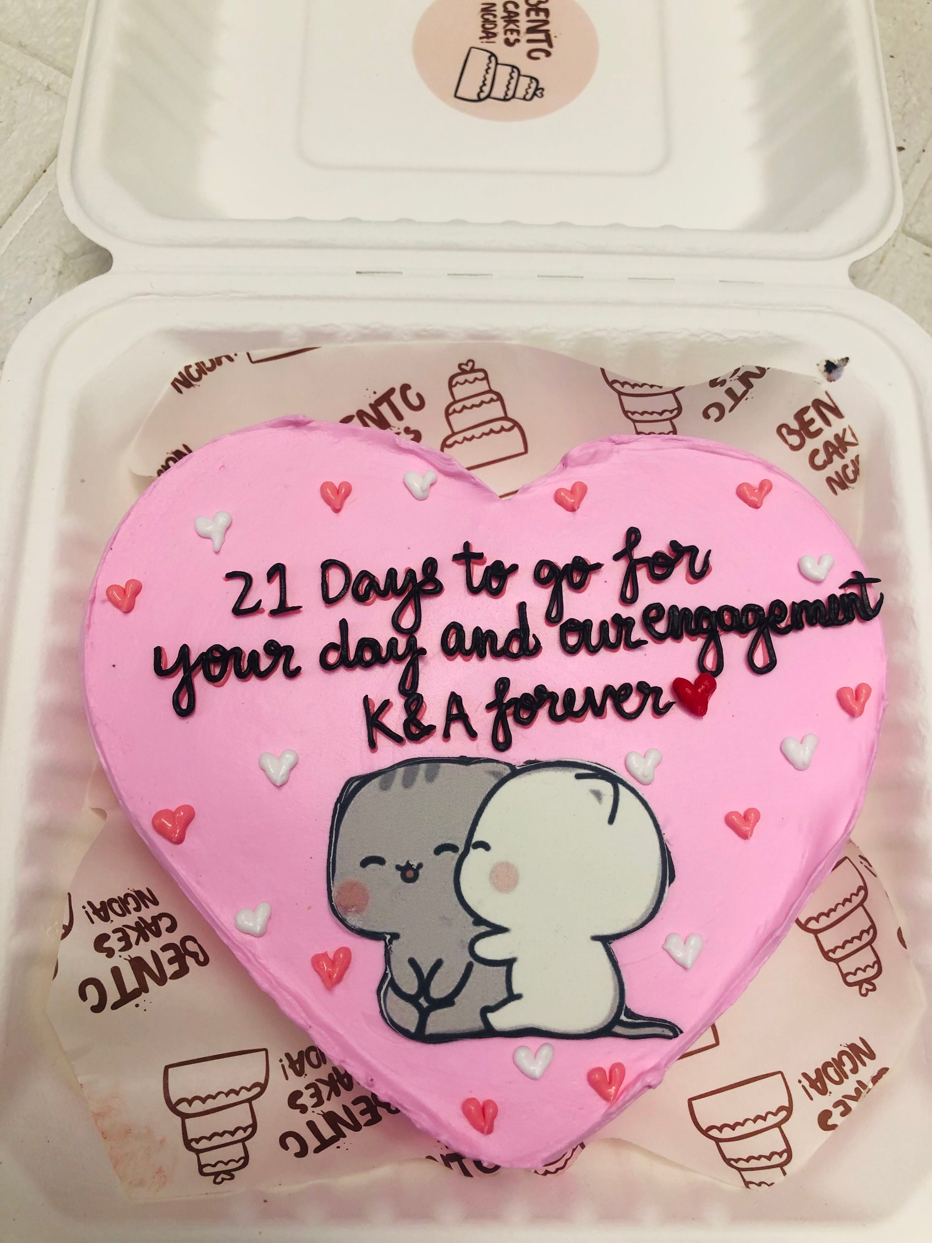 Engagement Countdown Bento Cake