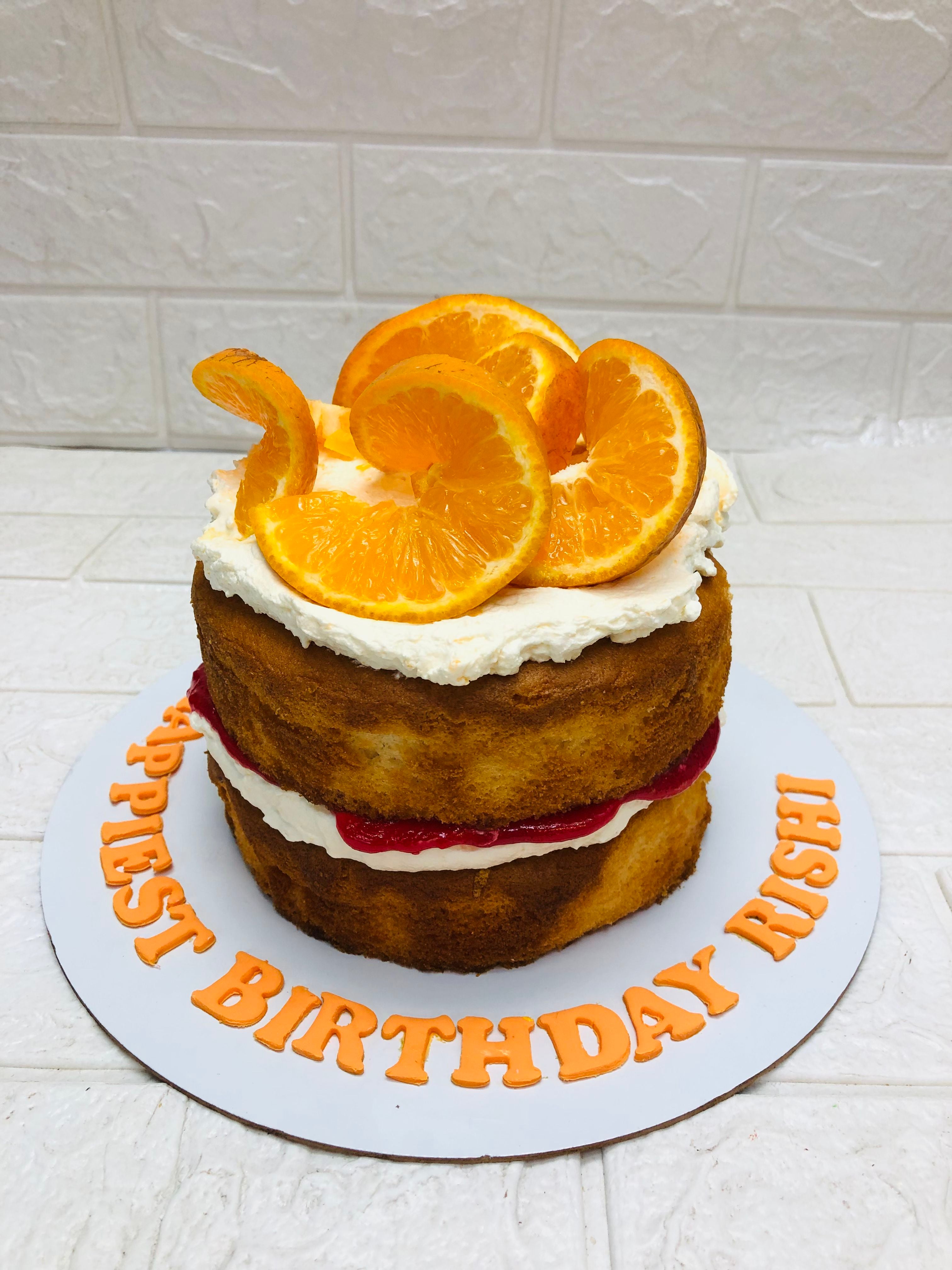 Layered Orange Birthday Cake