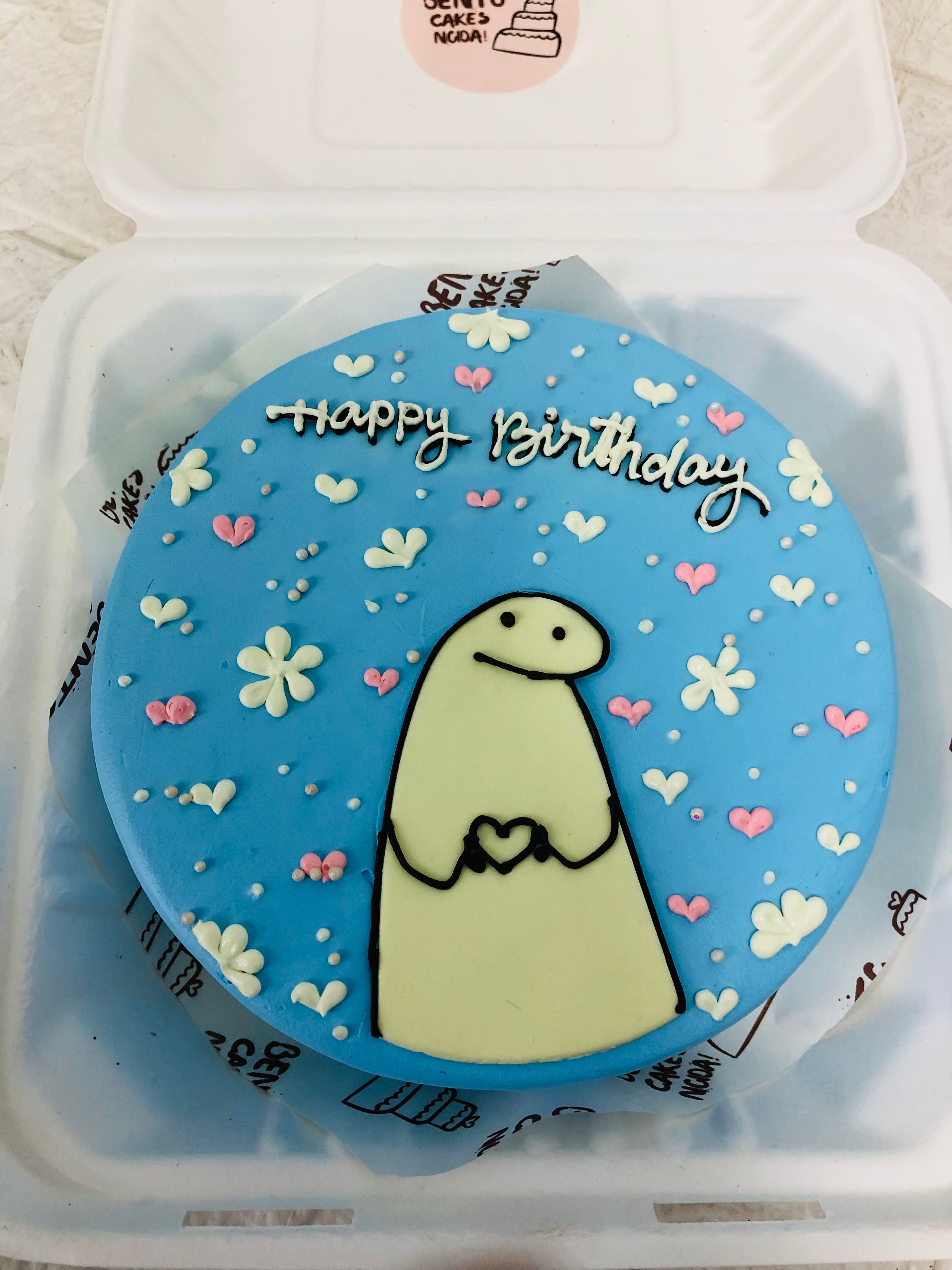 Light Blue mimi theme cake