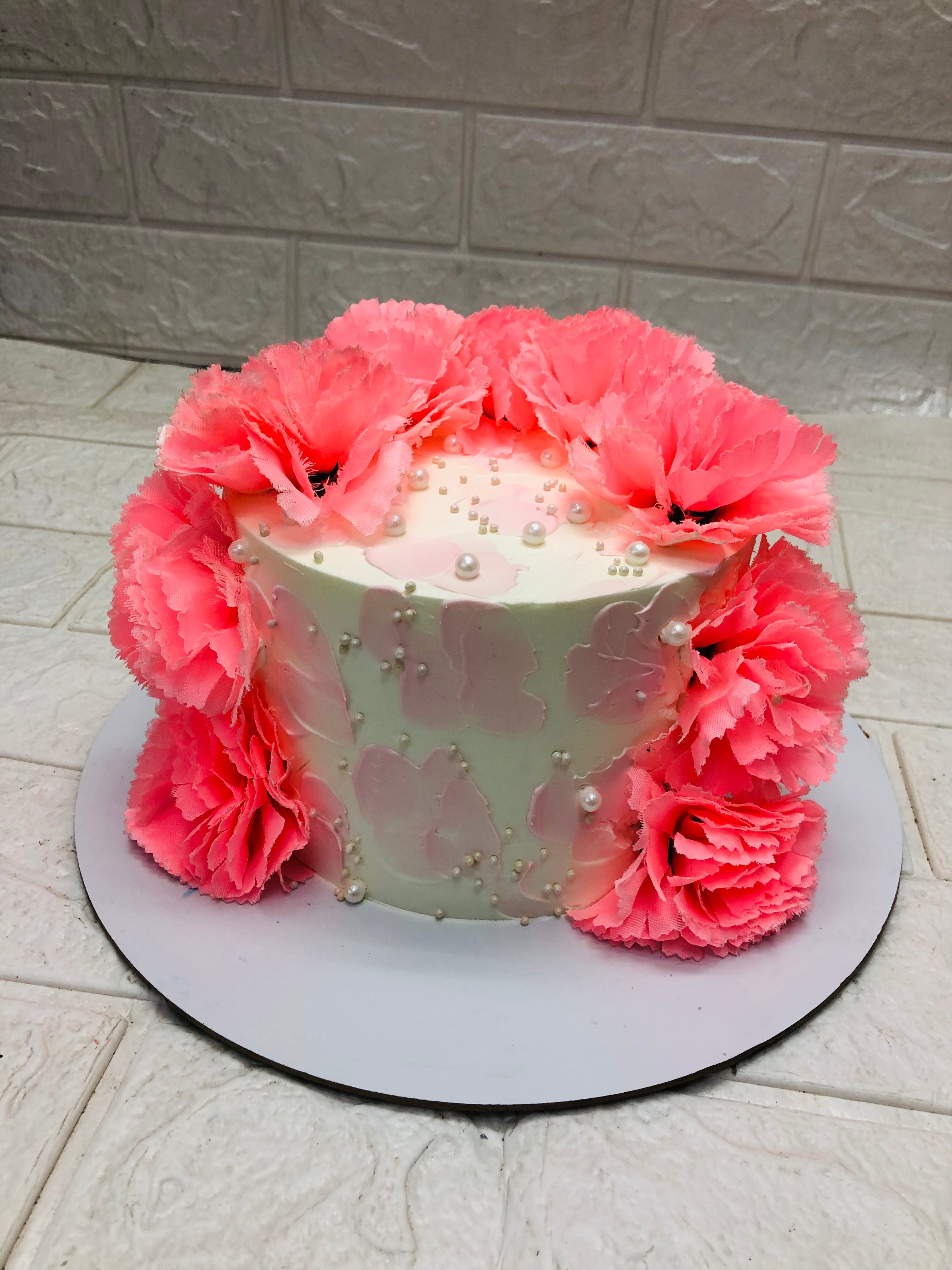 Pink Floral Birthday Cake