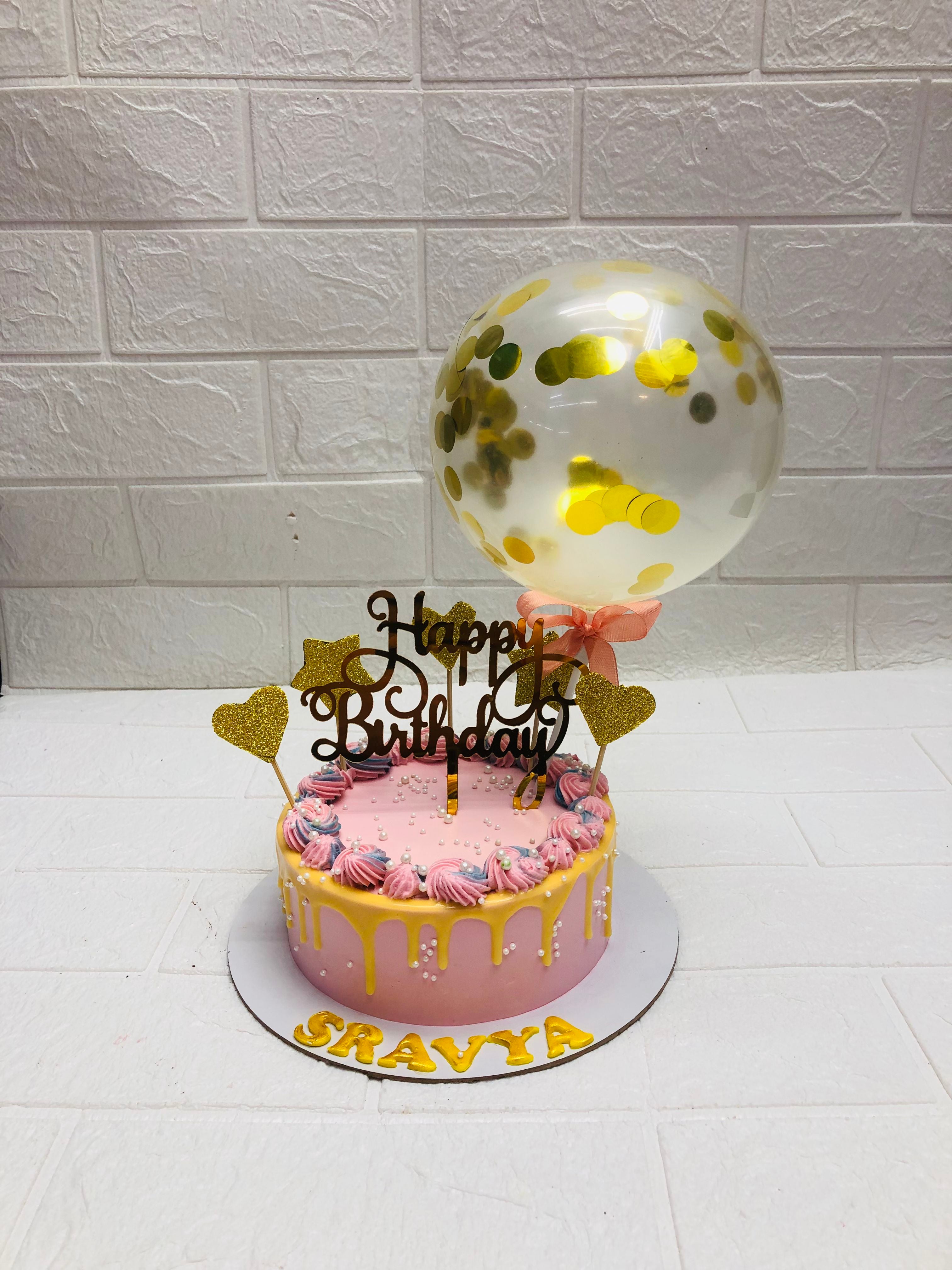 Confetti Balloon Birthday Cake