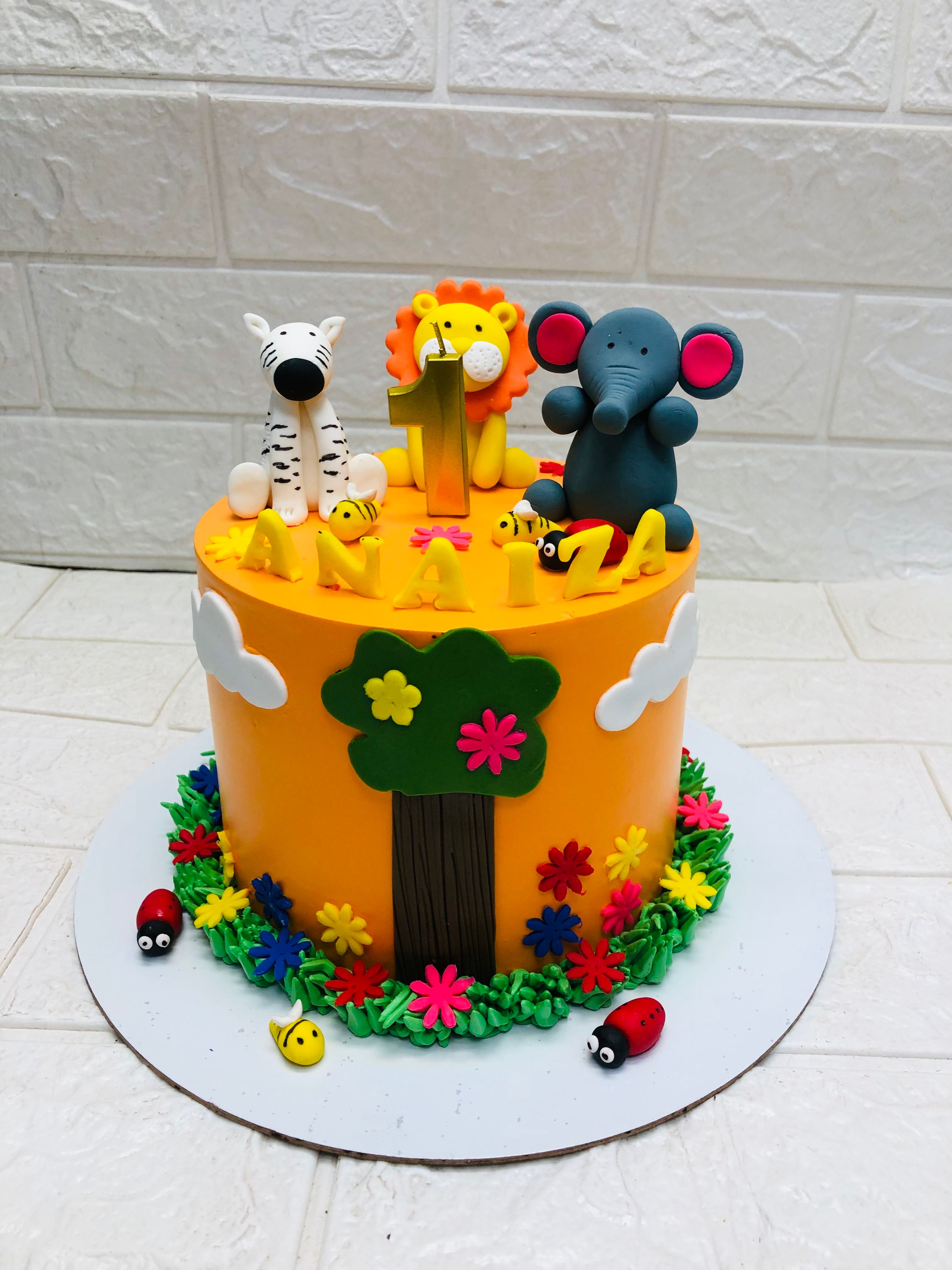 1st Birthday Jungle Cake