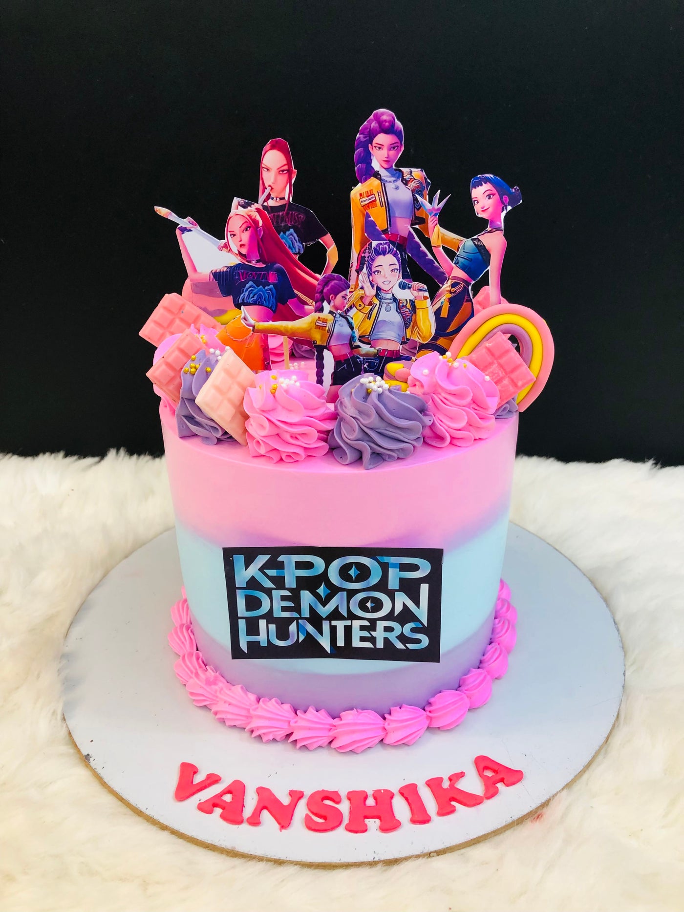 KPOP Demon Hunters Birthday Cake Bento Cakes Noida kpop-demon-hunters-birthday-cake-bento-cakes-noida