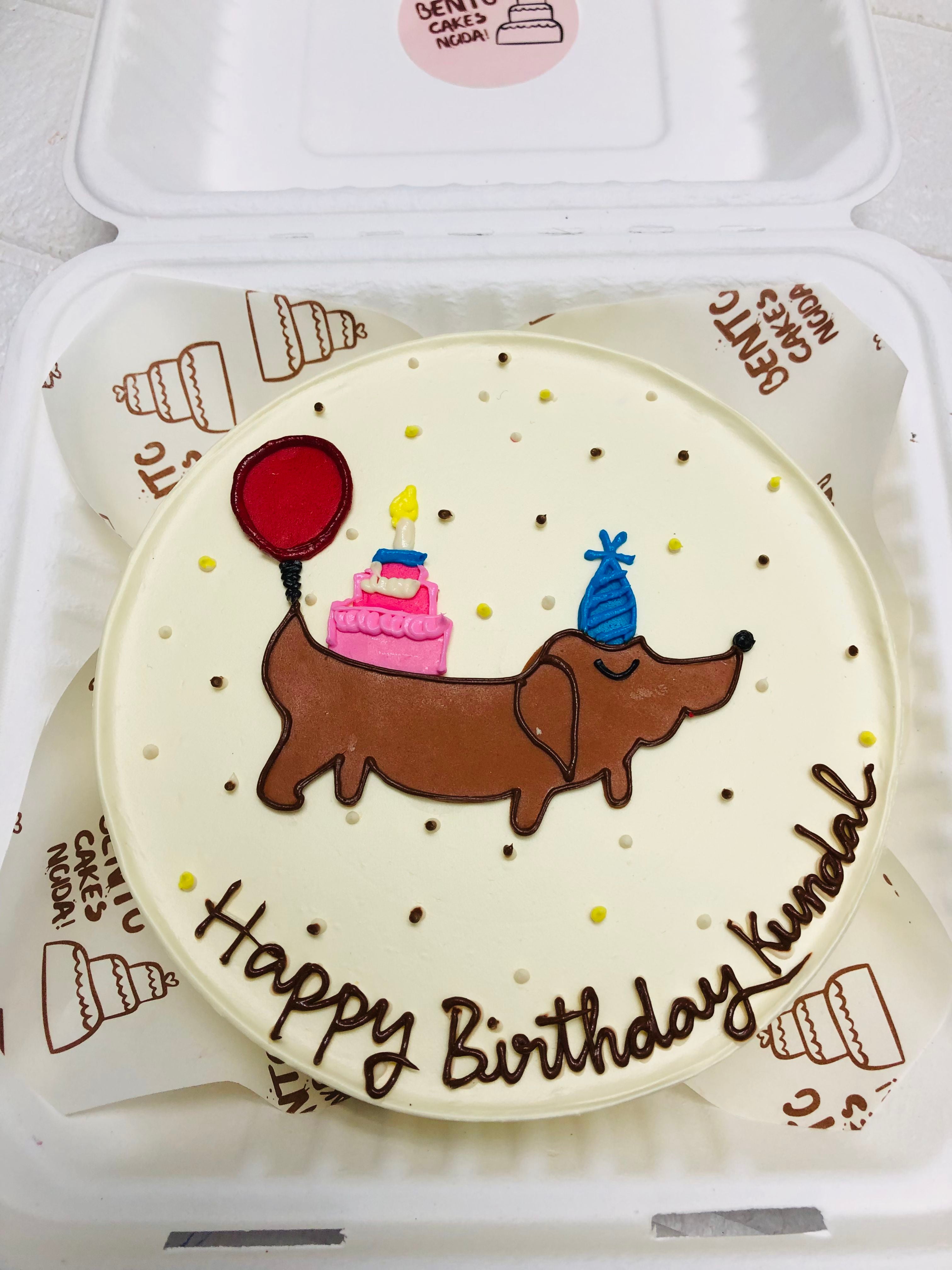 Dachshund Birthday bento cake
