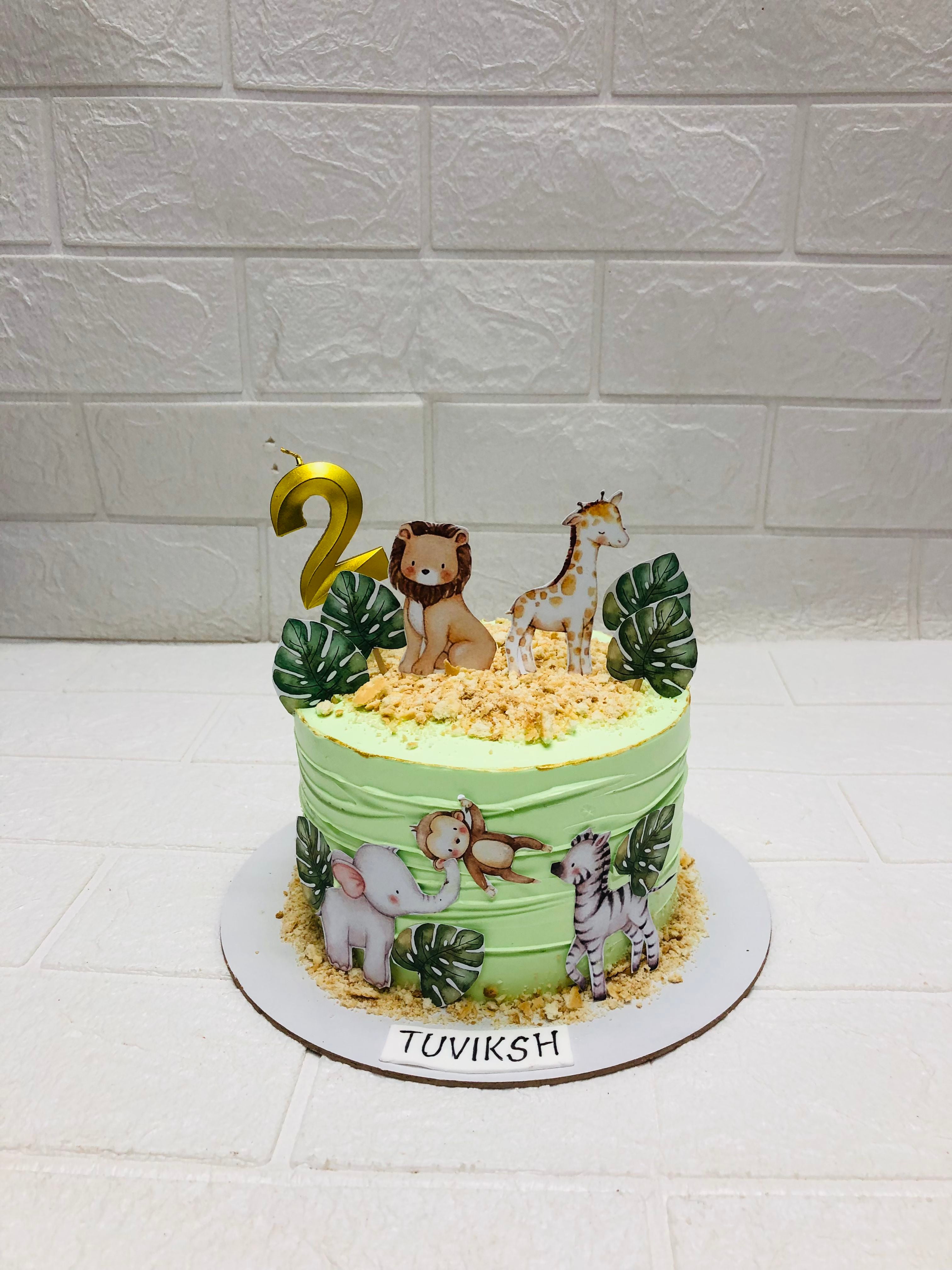 Jungle Safari 2nd Birthday Cake