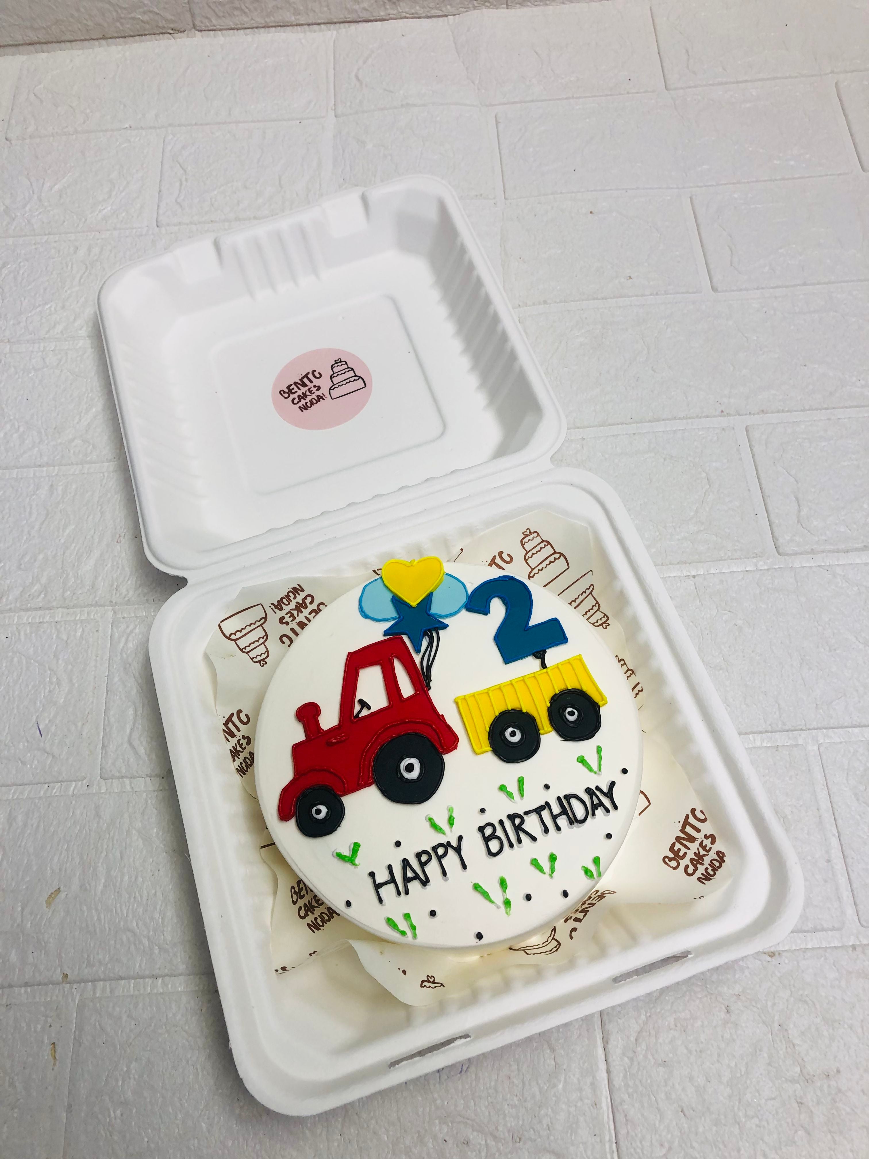 Tractor Birthday Bento Cake