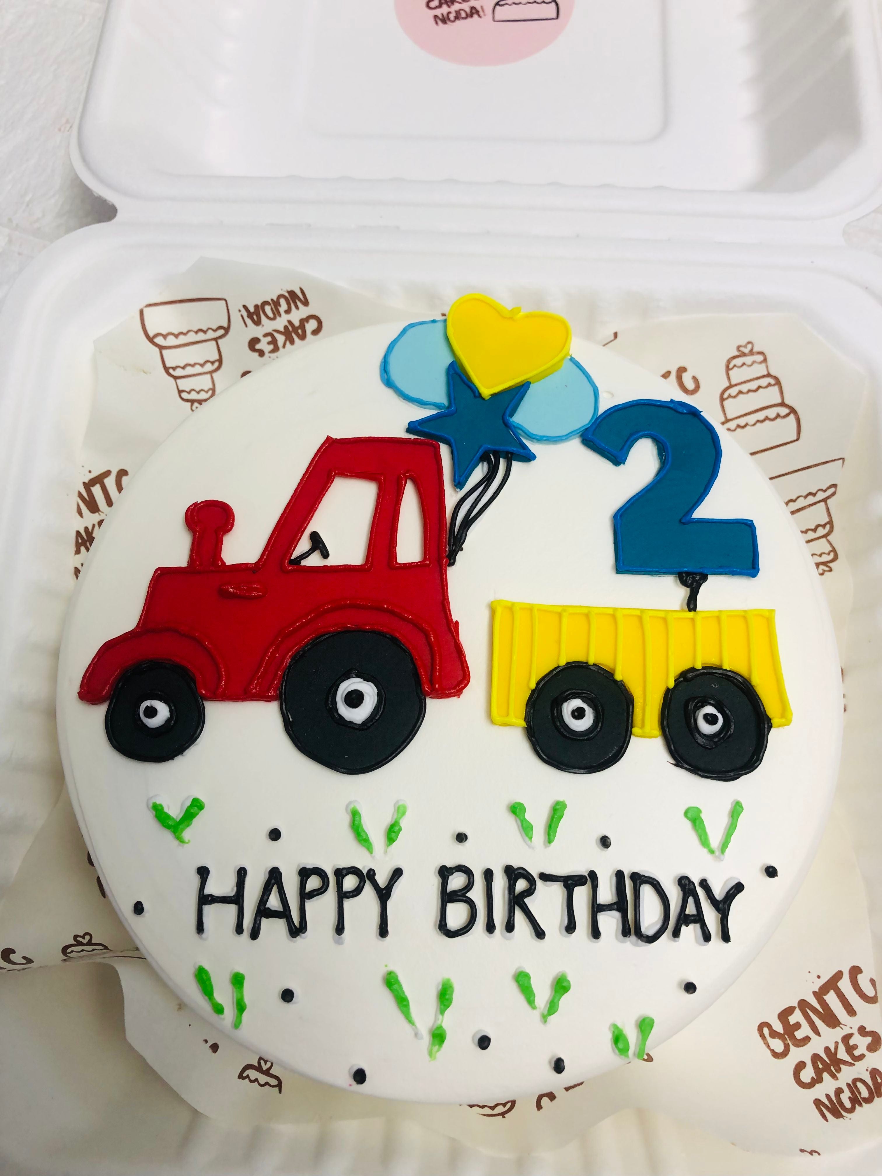 Tractor Birthday Bento Cake