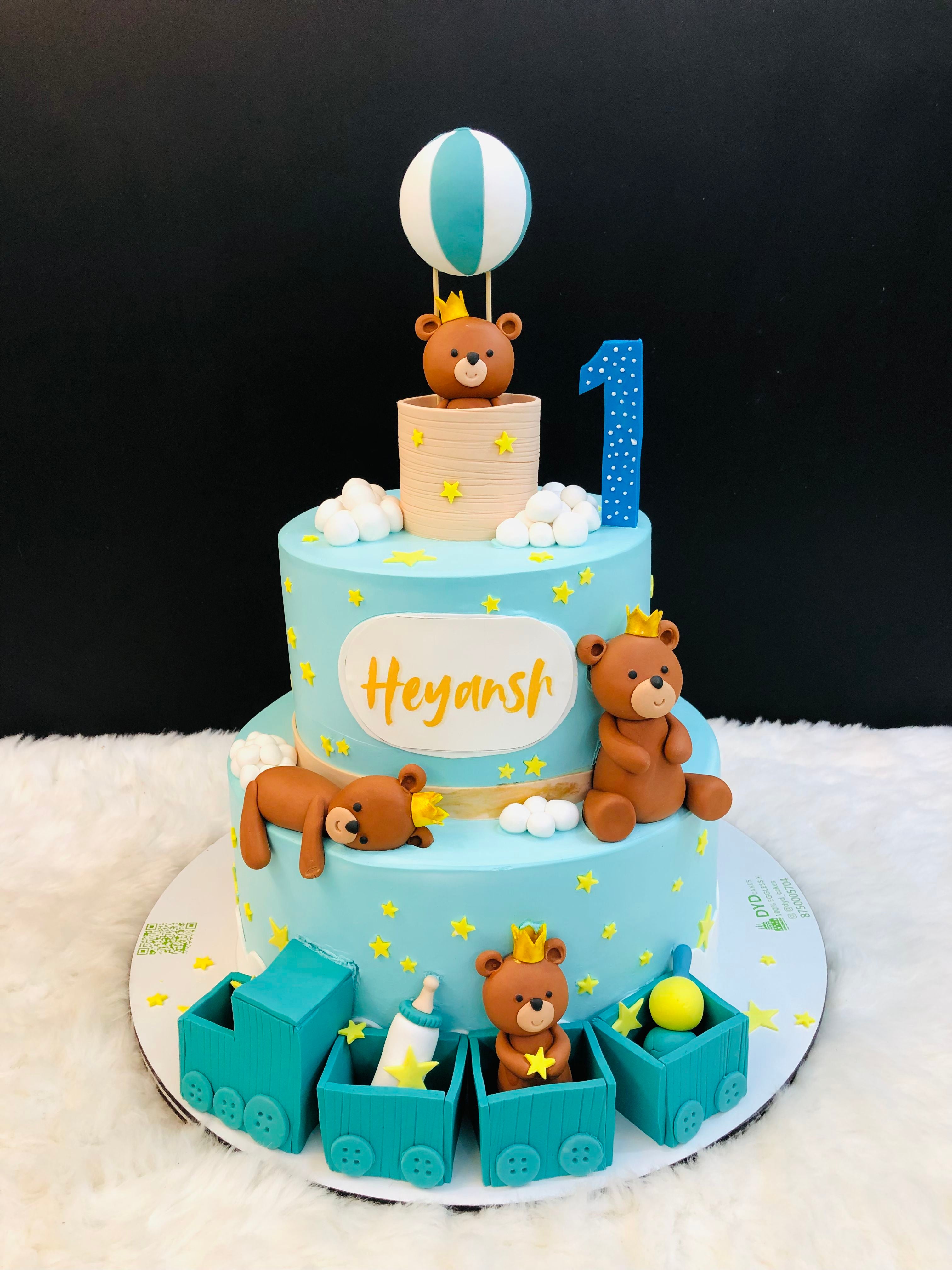 Teddy Bear Theme 1st Birthday Cake