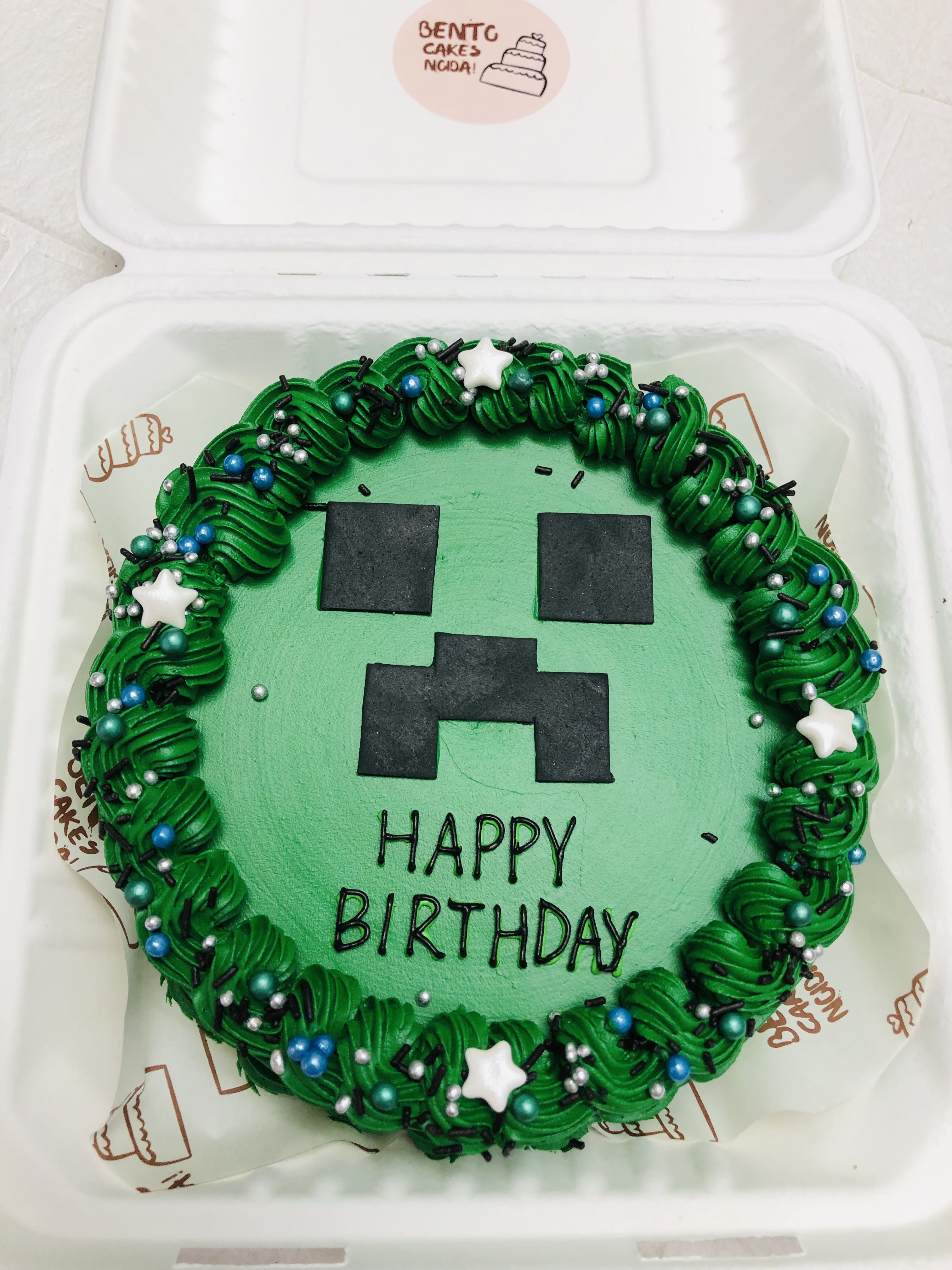 Minecraft Creeper Bento Cake