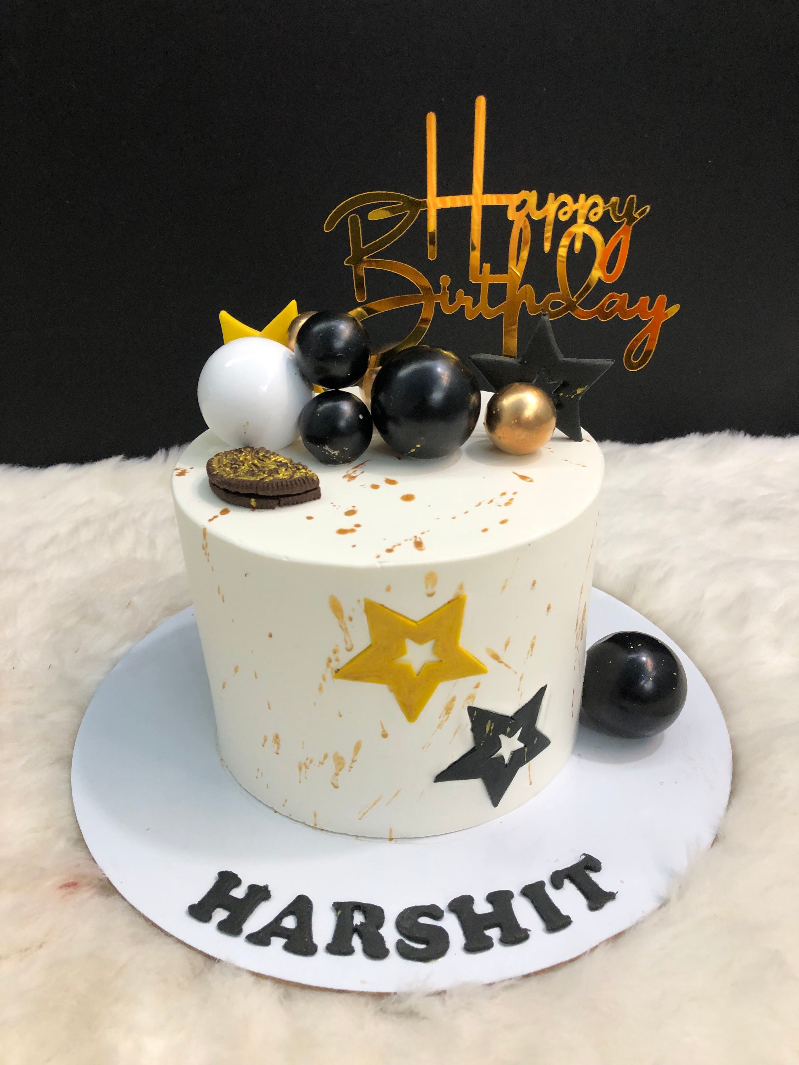Gold & Black aesthetic cake