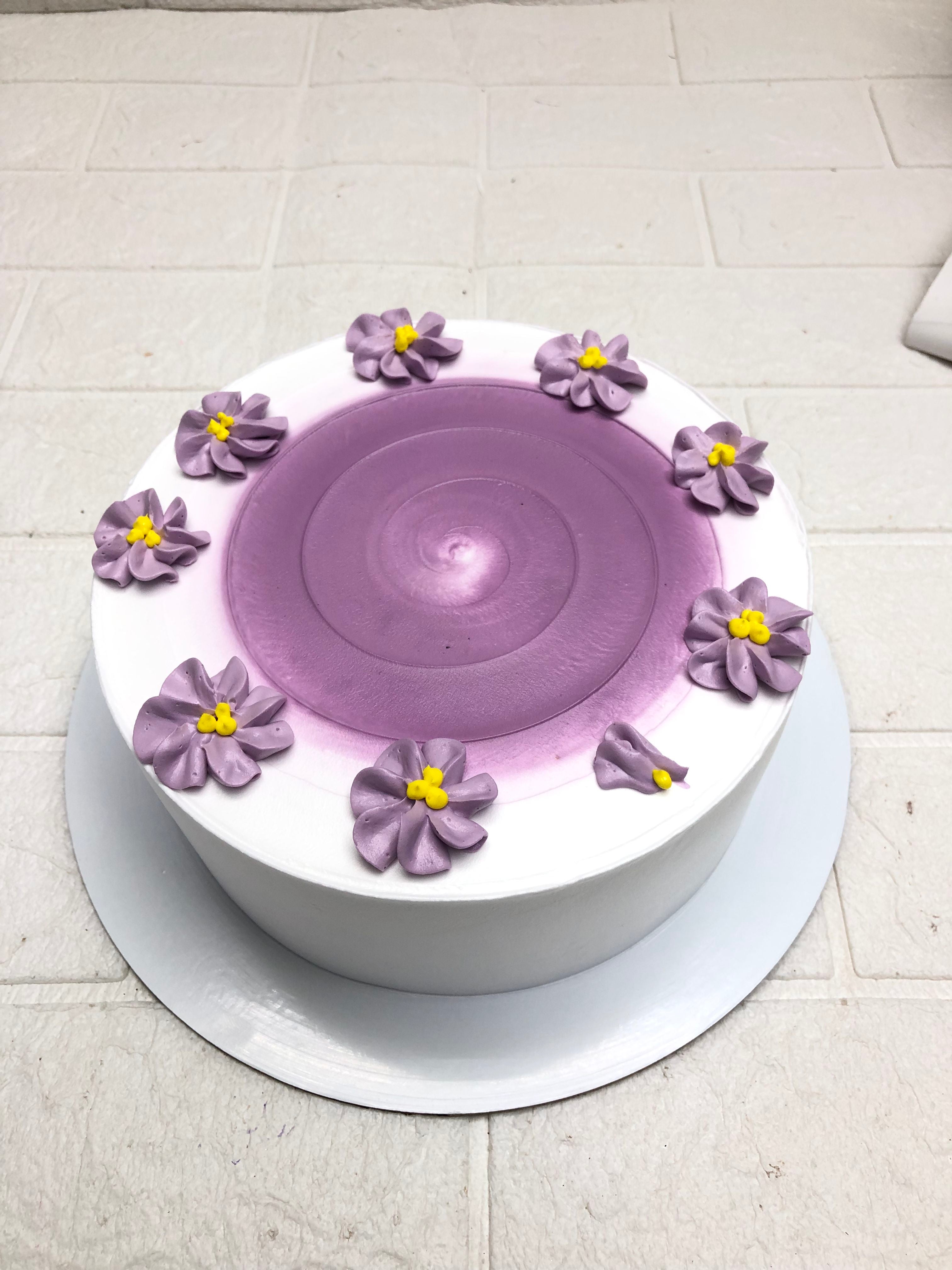 Purple Swirl Flower Cake