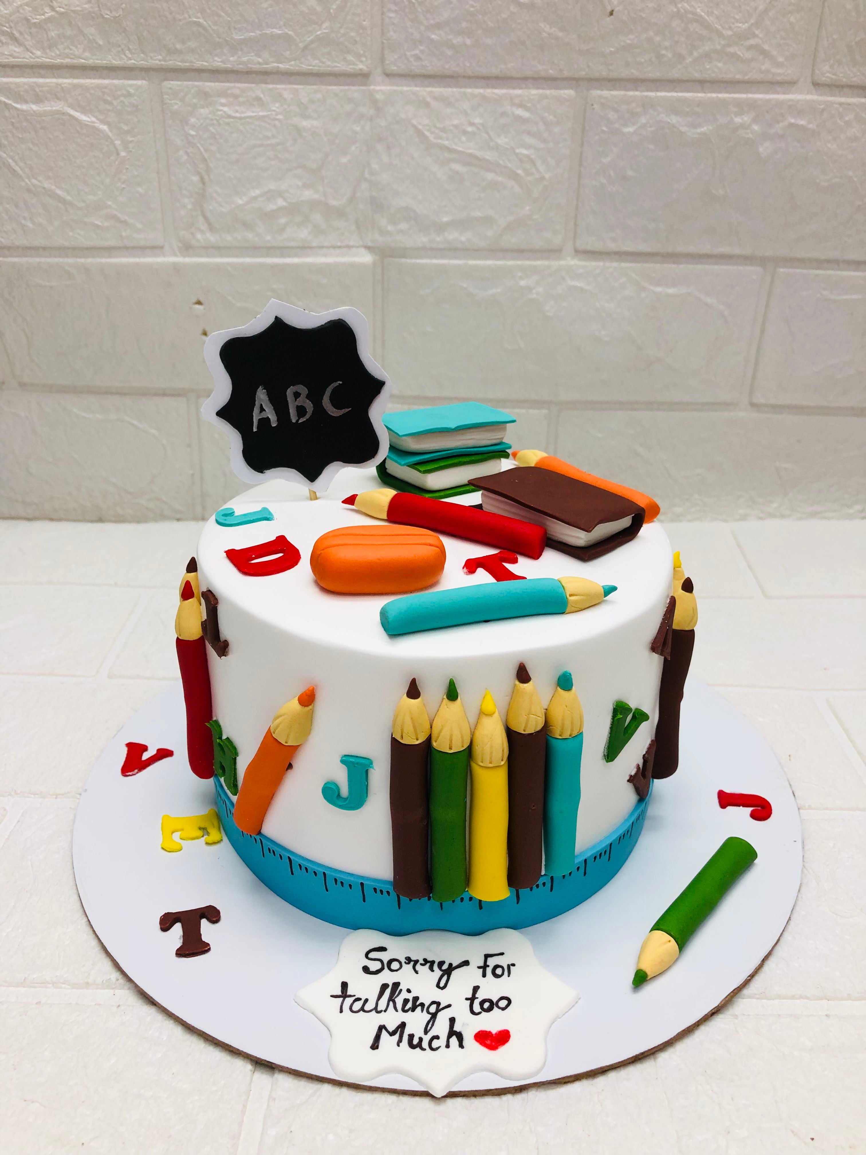 School Theme Apology Cake