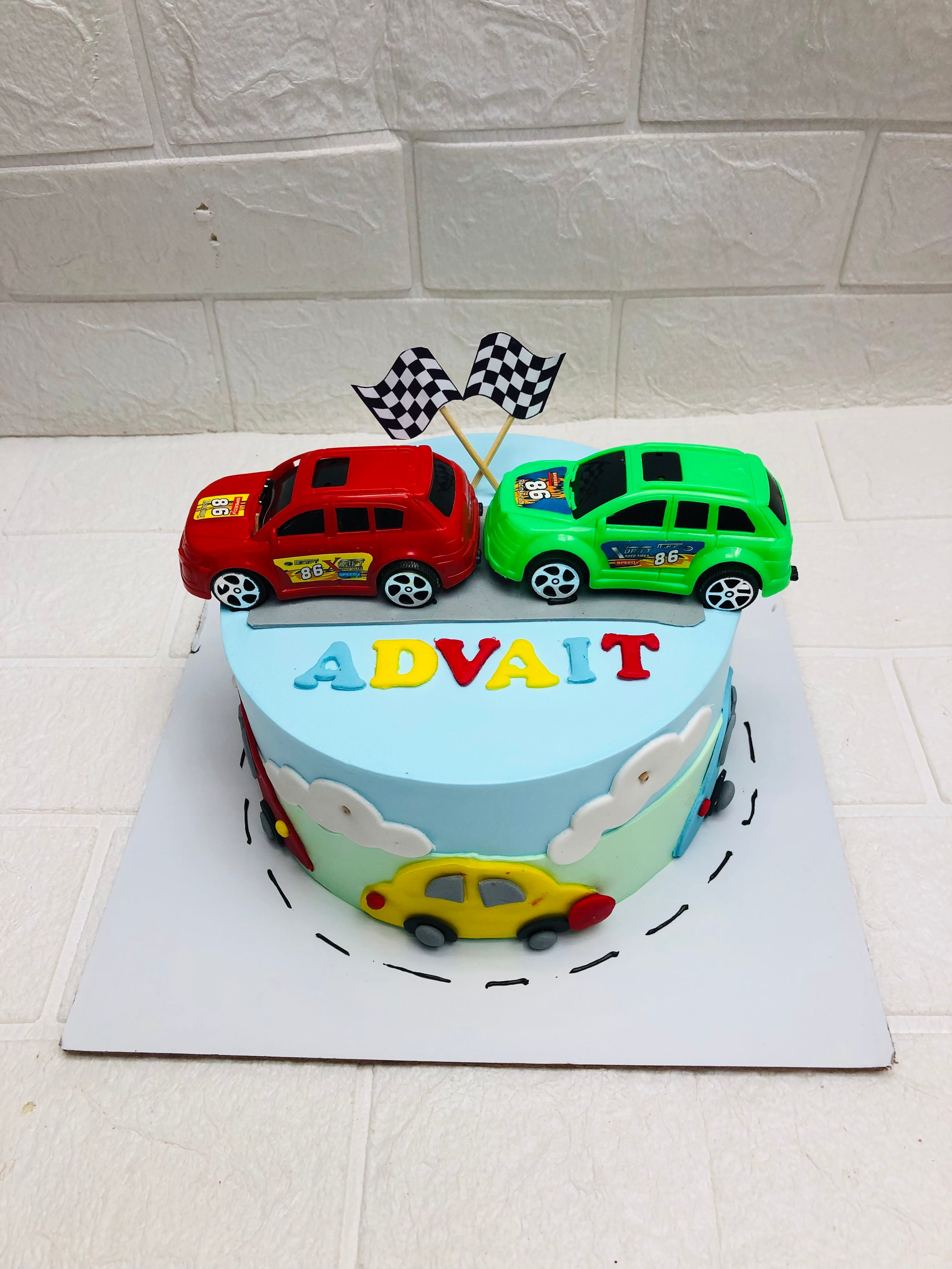 Advait Racing Car Birthday Cake