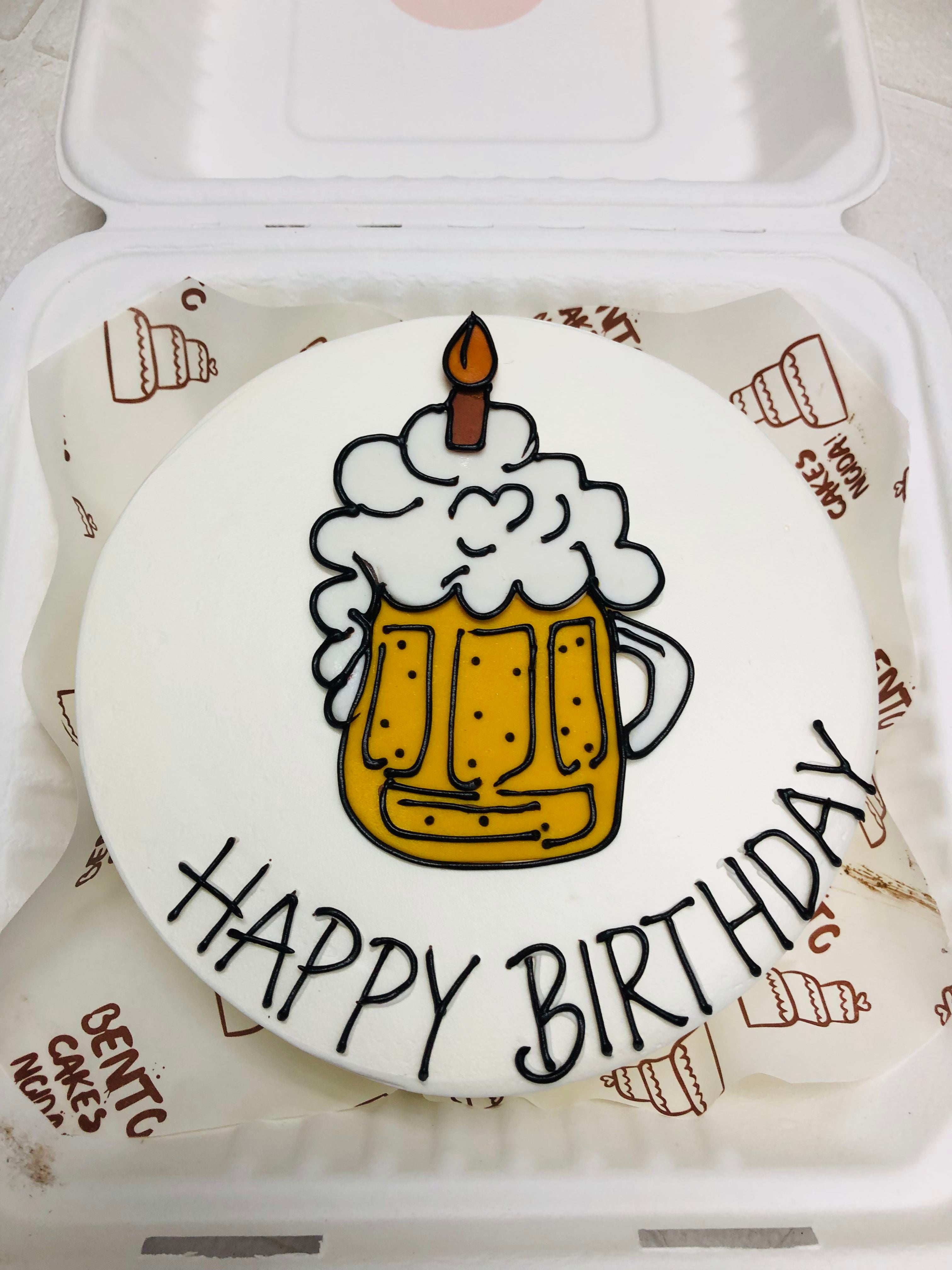 Beer Mug Birthday Bento Cake