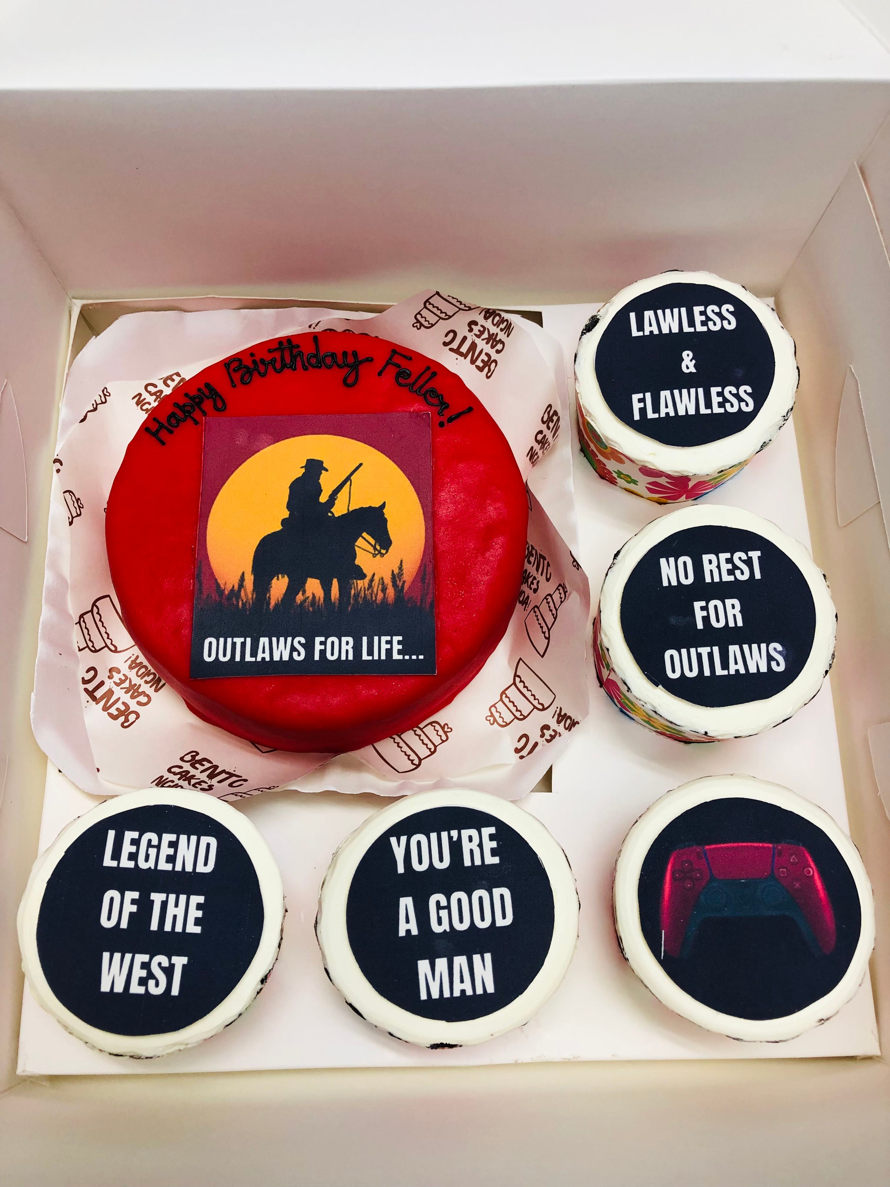 Outlaws for Life Birthday bento Cake