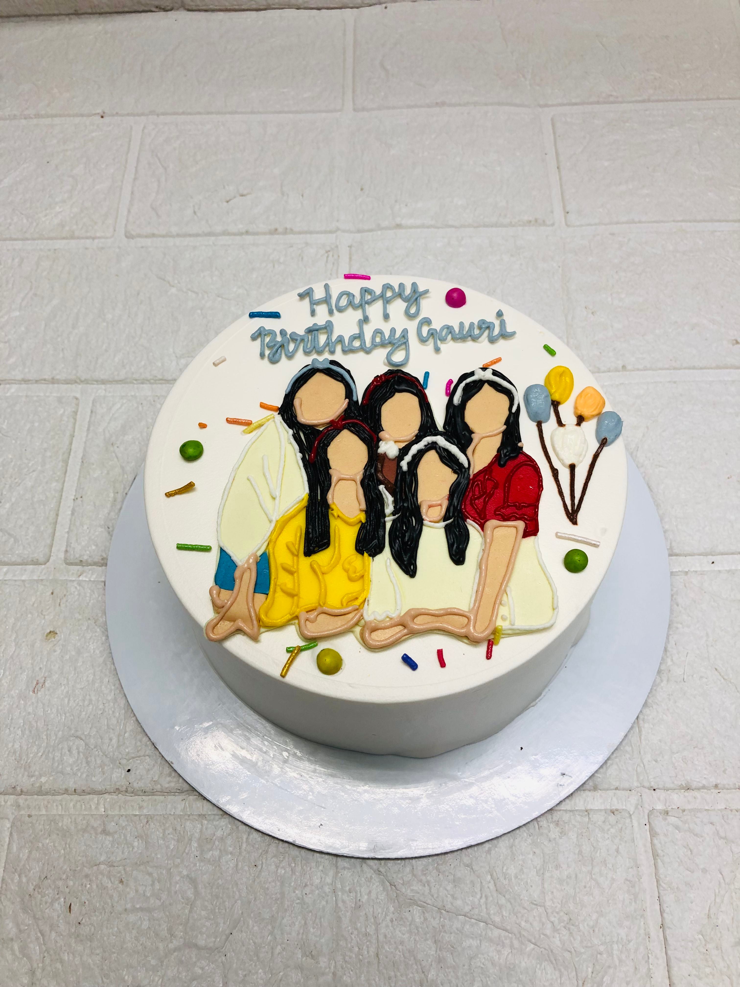 Cartoon Friend Group birthday cake