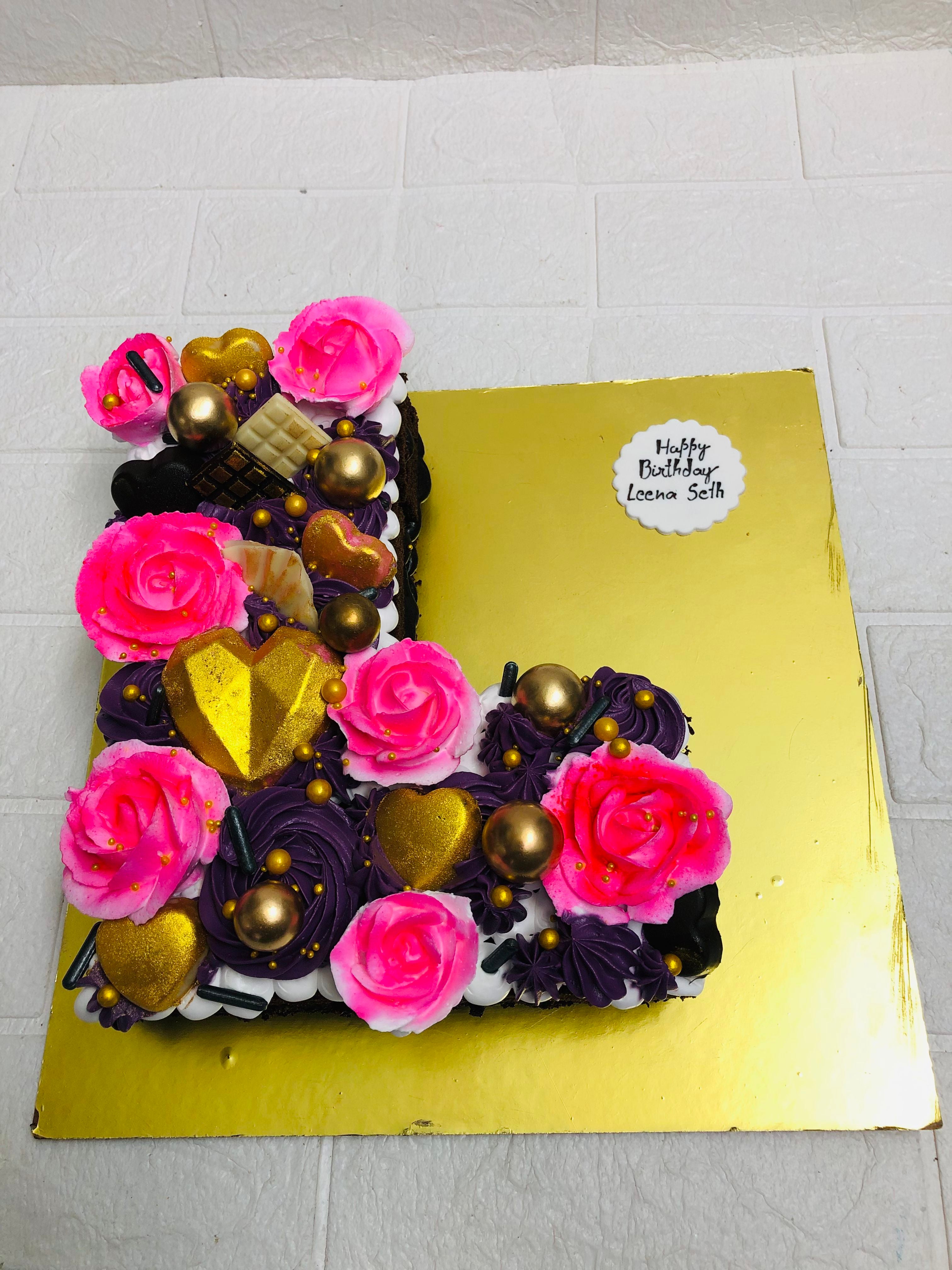 Letter “L” Birthday Cake for Leena Seth