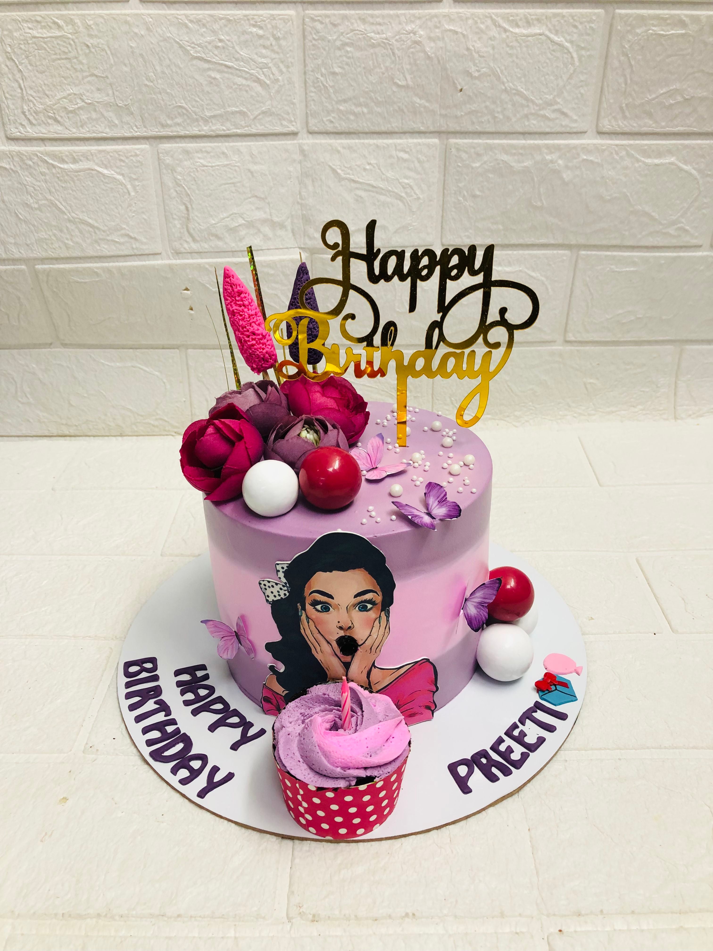 Artistic glitter Birthday Cake