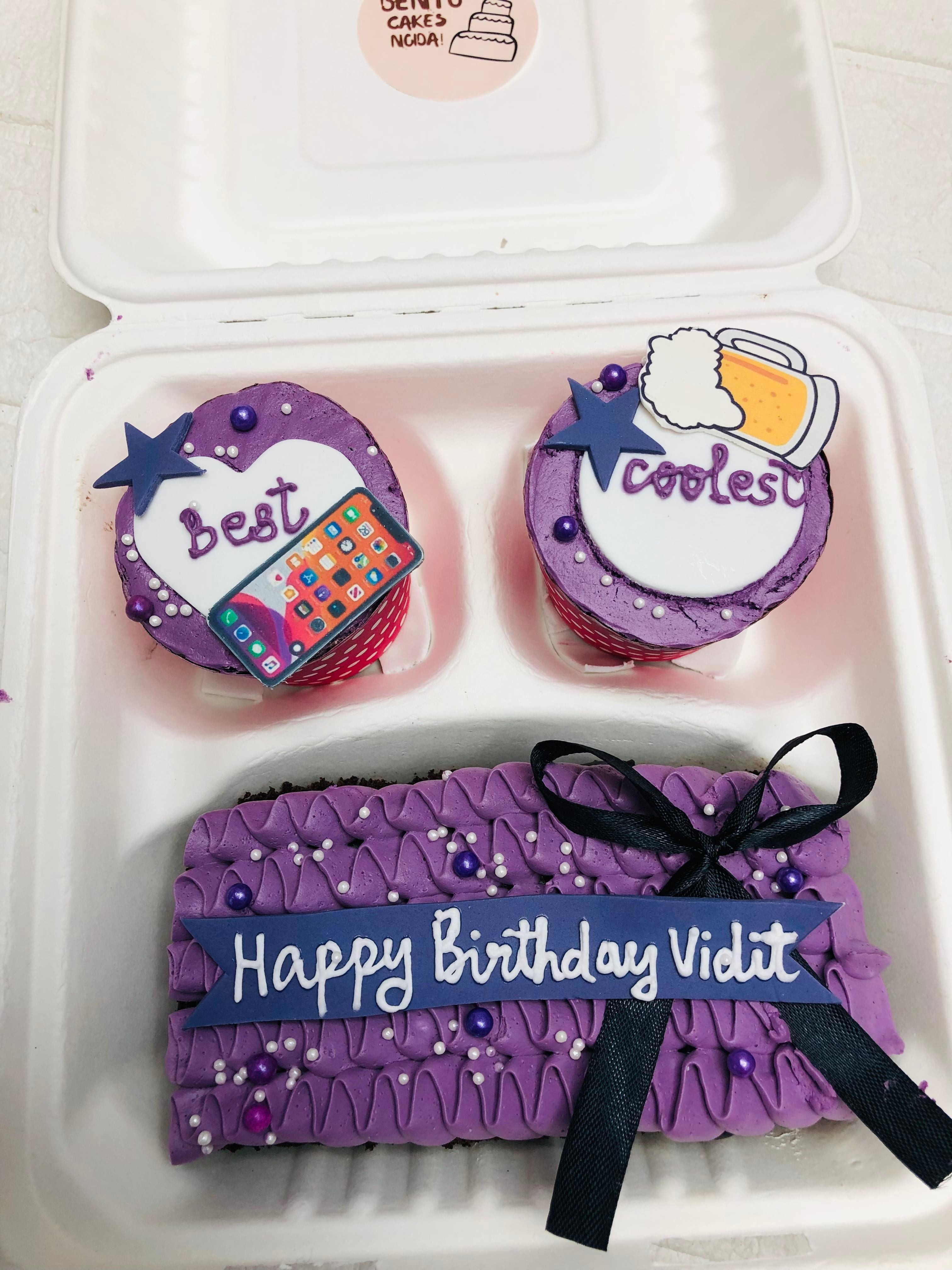Purple Birthday combo Cake