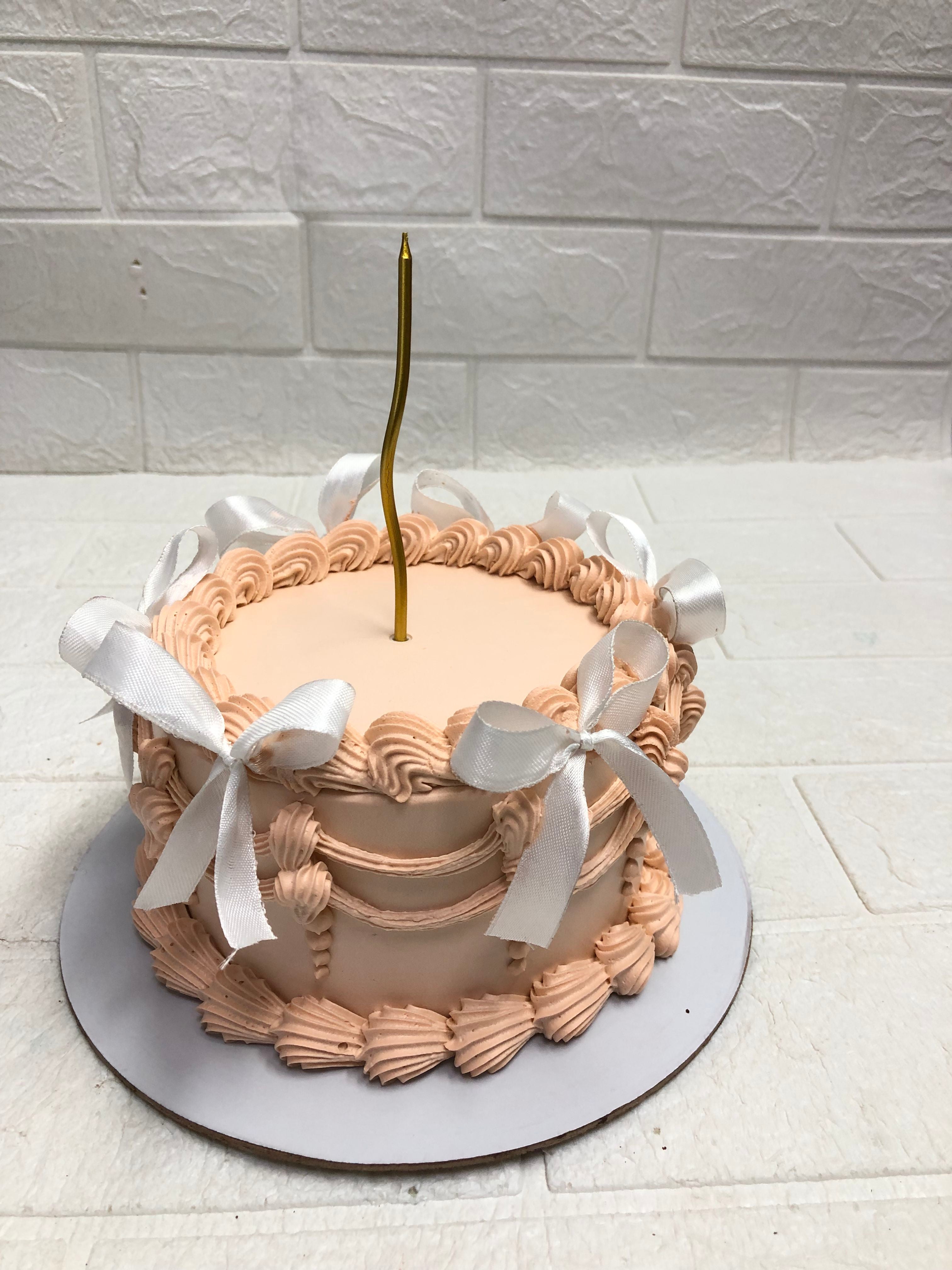 Pink Ribbon Birthday Cake