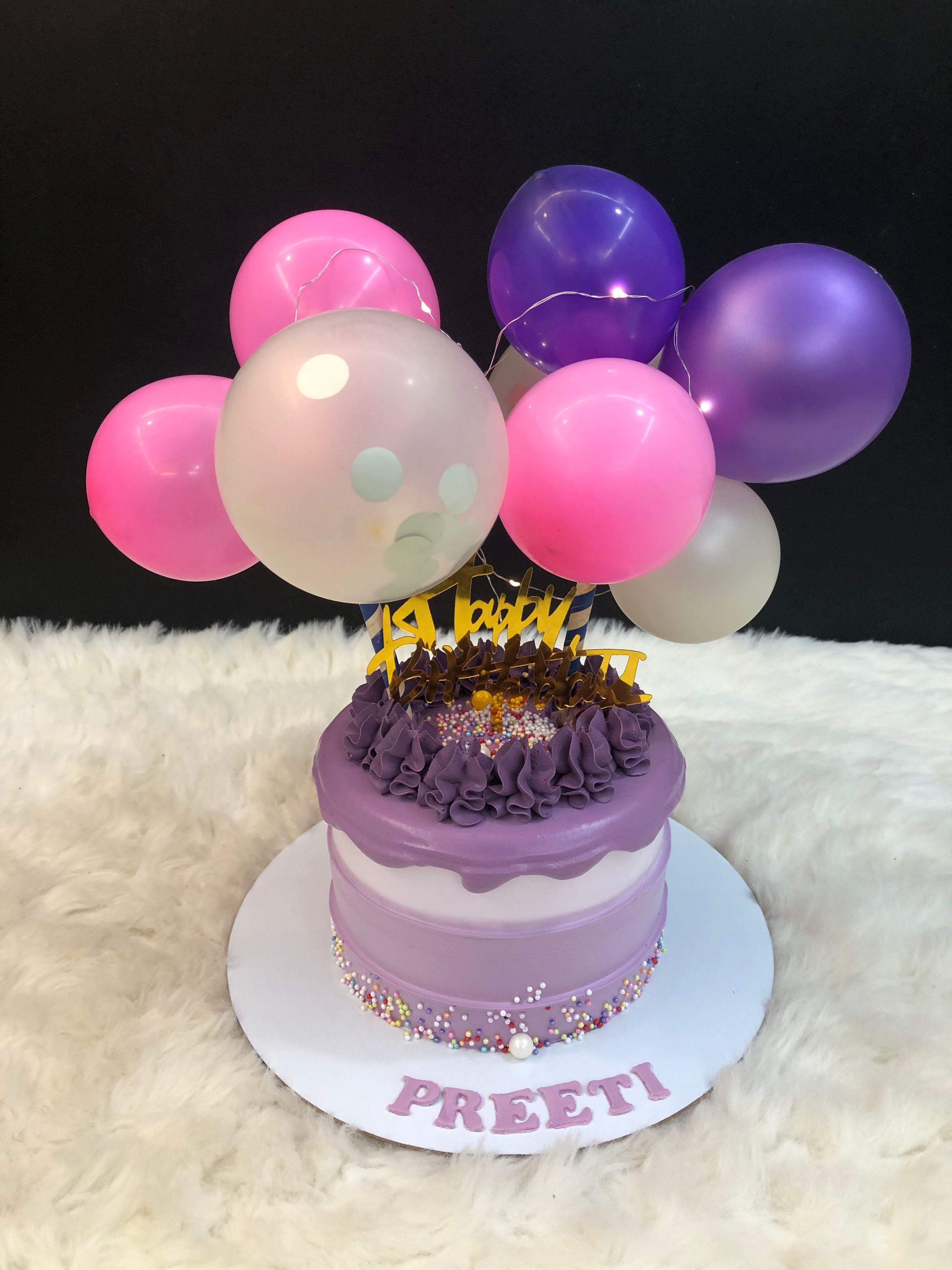 Purple colour with Balloon Cake