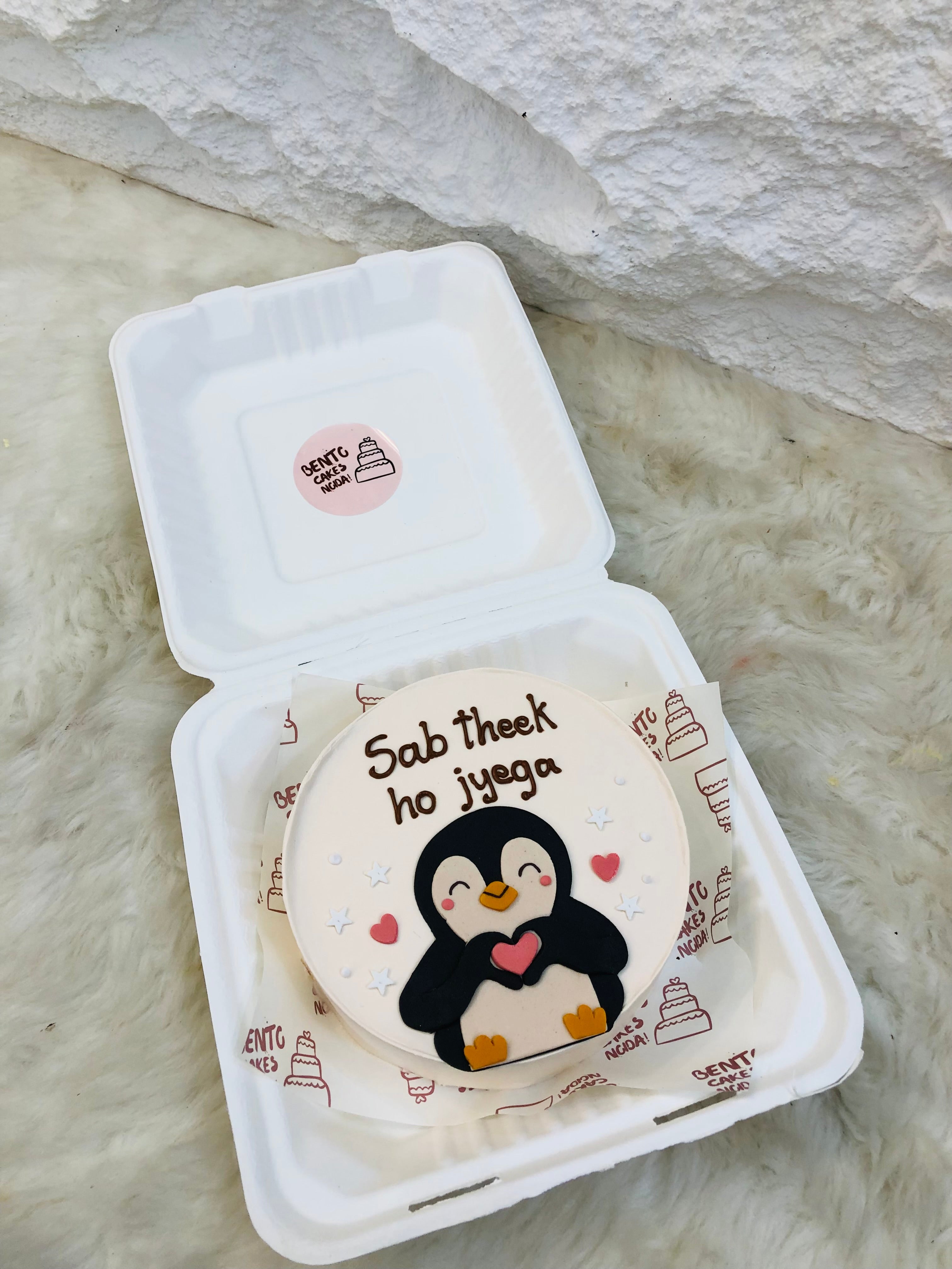 Penguin Love Bento Cake – Motivational Birthday Special