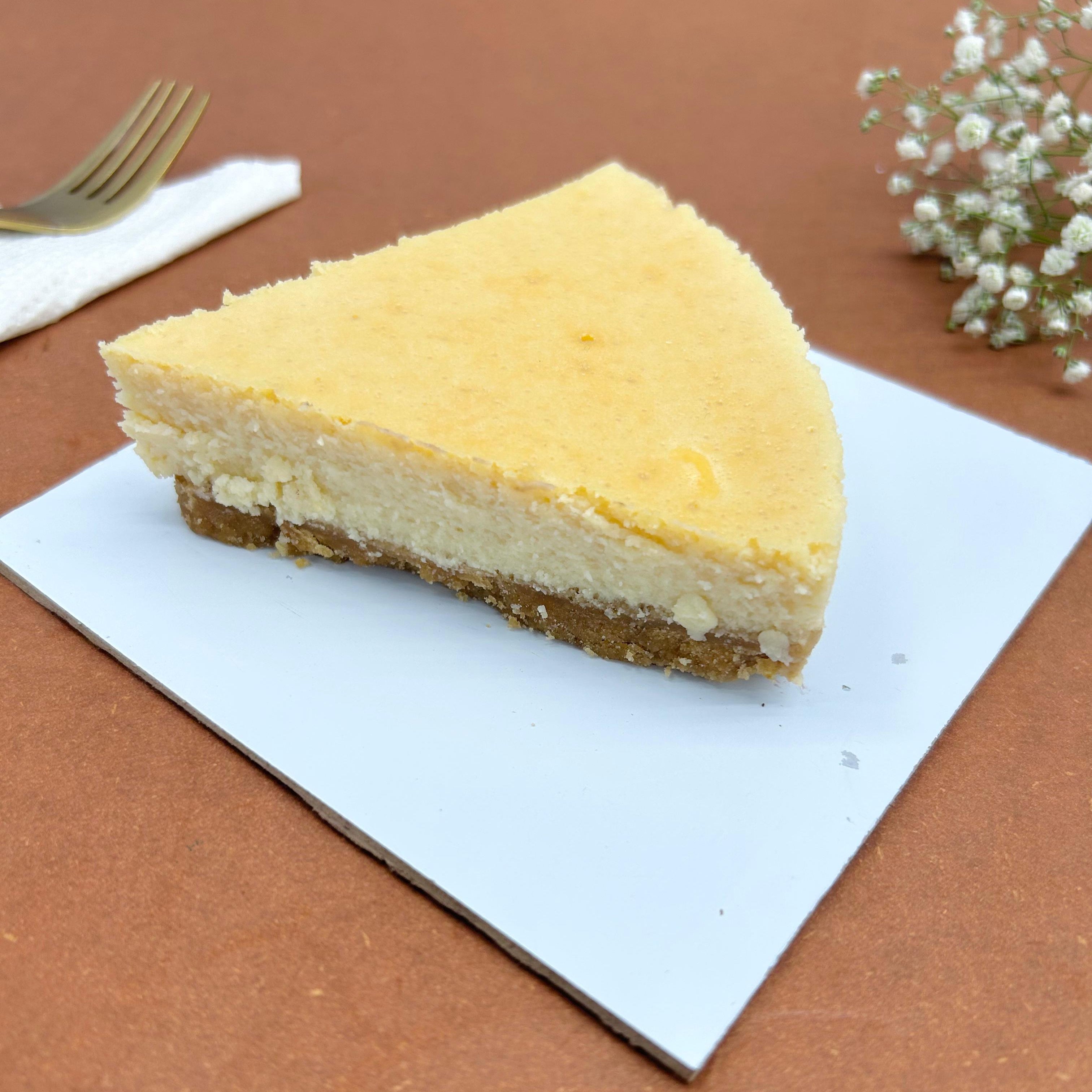 A New York cheesecake  slice rich in pure flavour.
