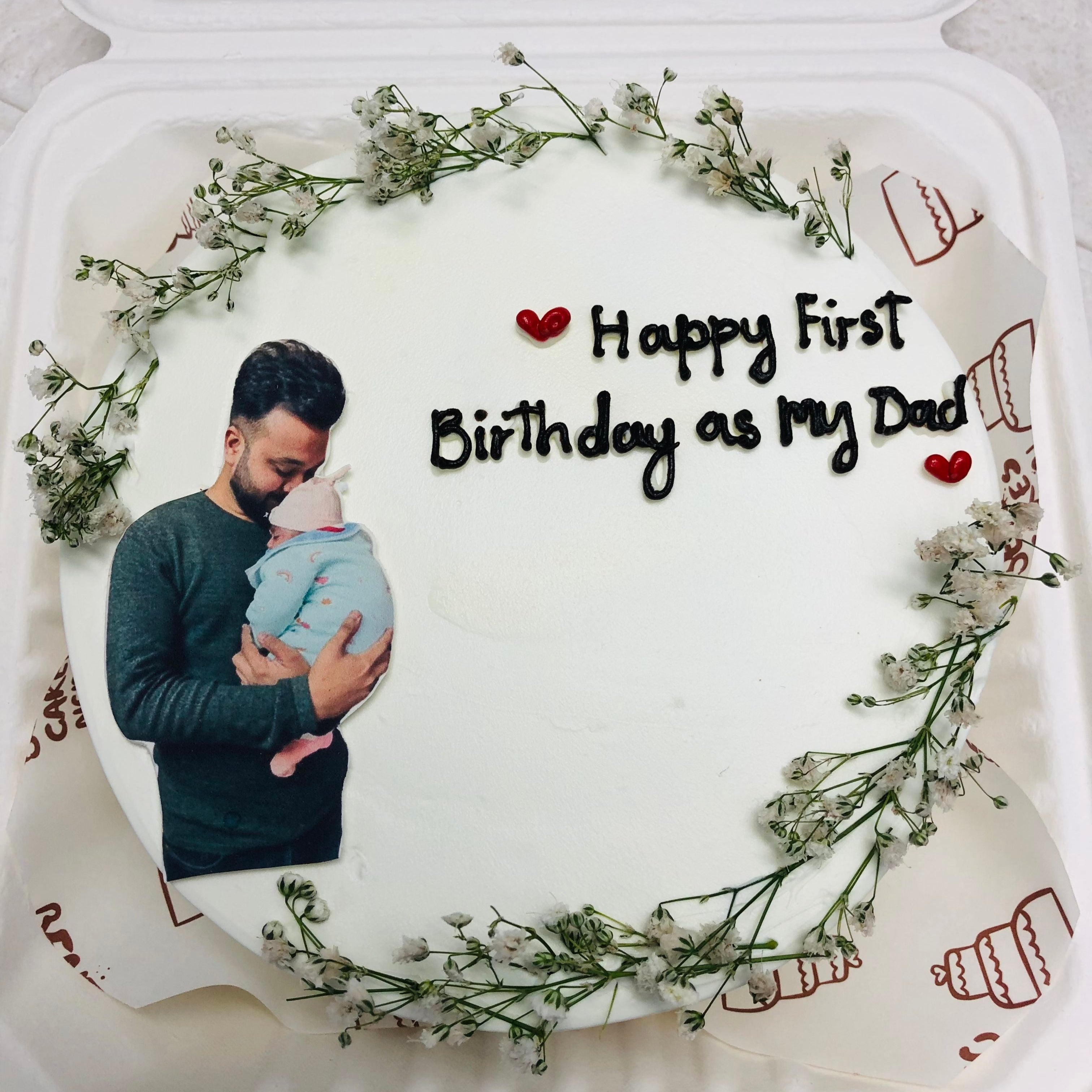 Personalized First Birthday Bento Cake for Dad